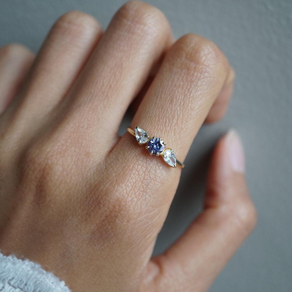 Limited Edition: 14K Tazanite & White Topaz Dewy Ring - Tippy Taste Jewelry