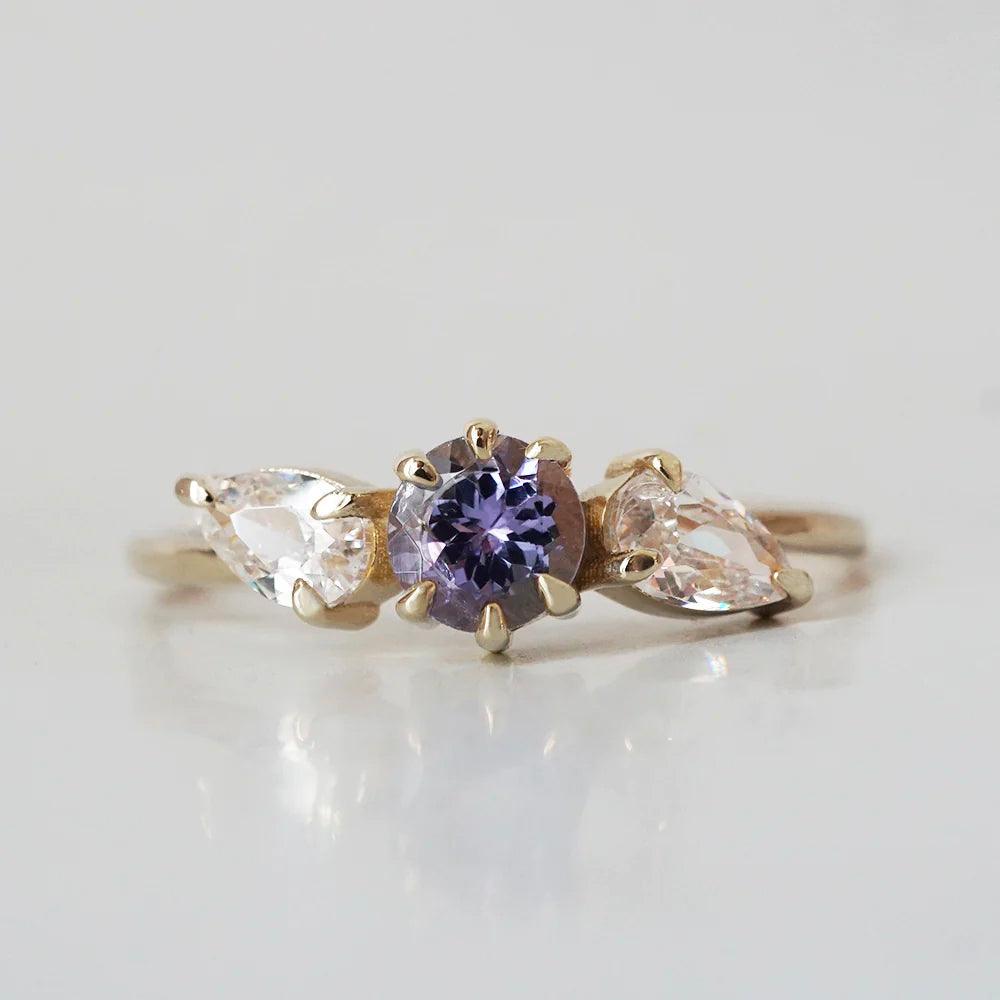 Limited Edition: 14K Tazanite & White Topaz Dewy Ring - Tippy Taste Jewelry