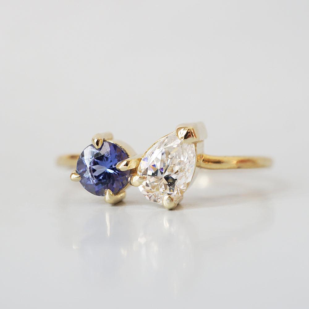 Limited Edition: 14K Toi et Moi Tanzanite Topaz Ring - Tippy Taste Jewelry