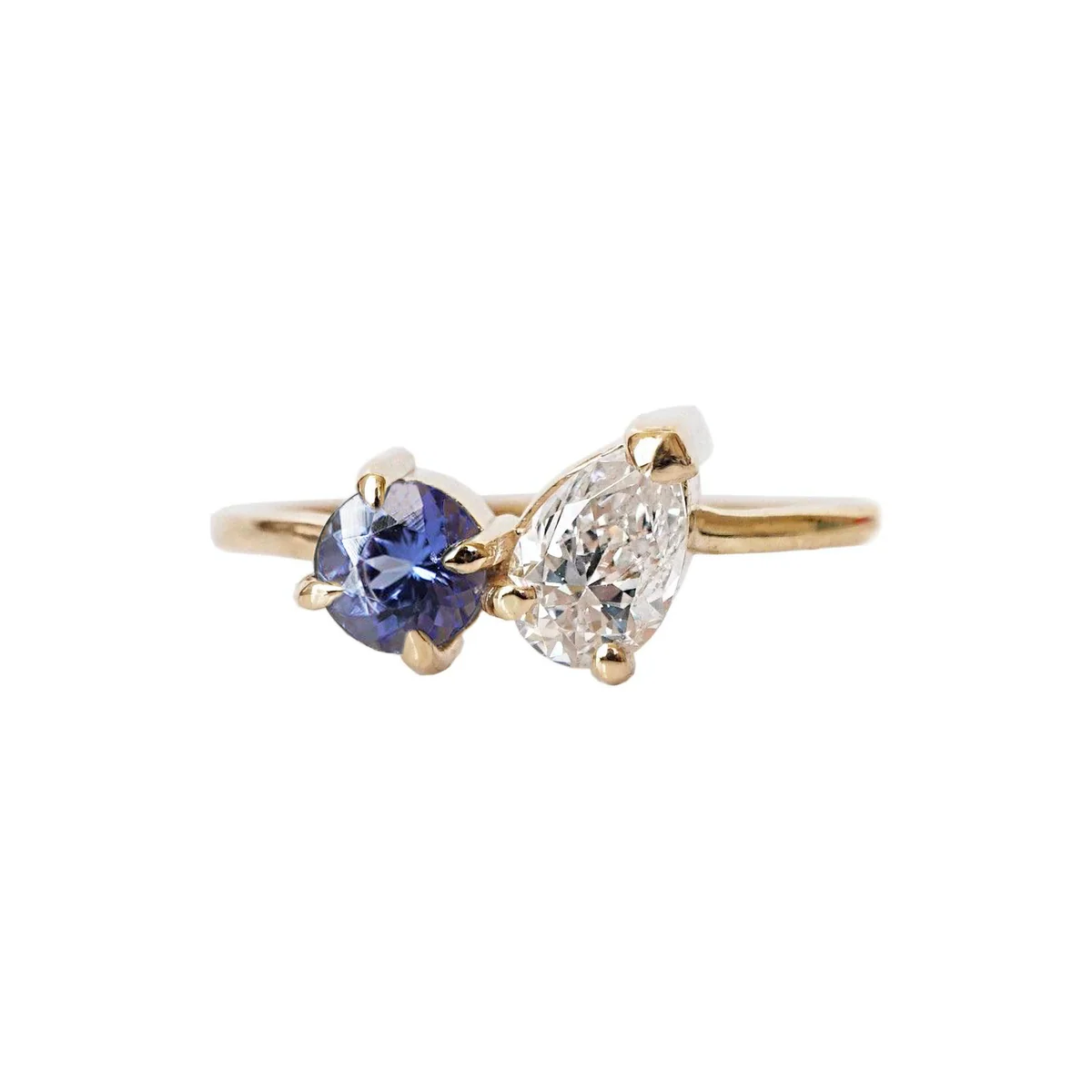 Limited Edition: 14K Toi et Moi Tanzanite Topaz Ring