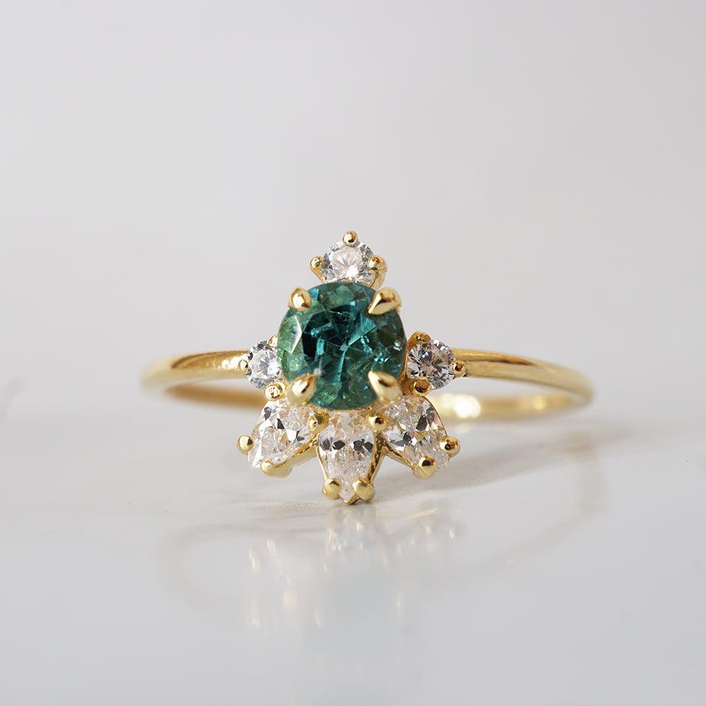 Limited Edition: 14K Teal Tourmaline Cloud Ring - Tippy Taste Jewelry