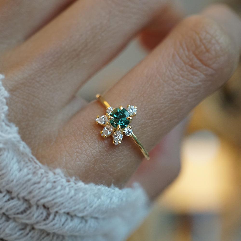 teal tourmaline ring