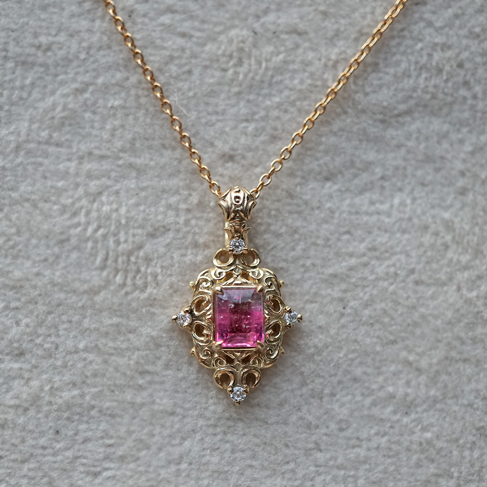 One Of A Kind: Watermelon Tourmaline Mademoiselle Necklace