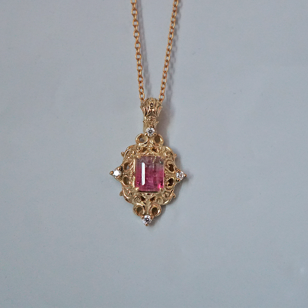 One Of A Kind: Watermelon Tourmaline Mademoiselle Necklace