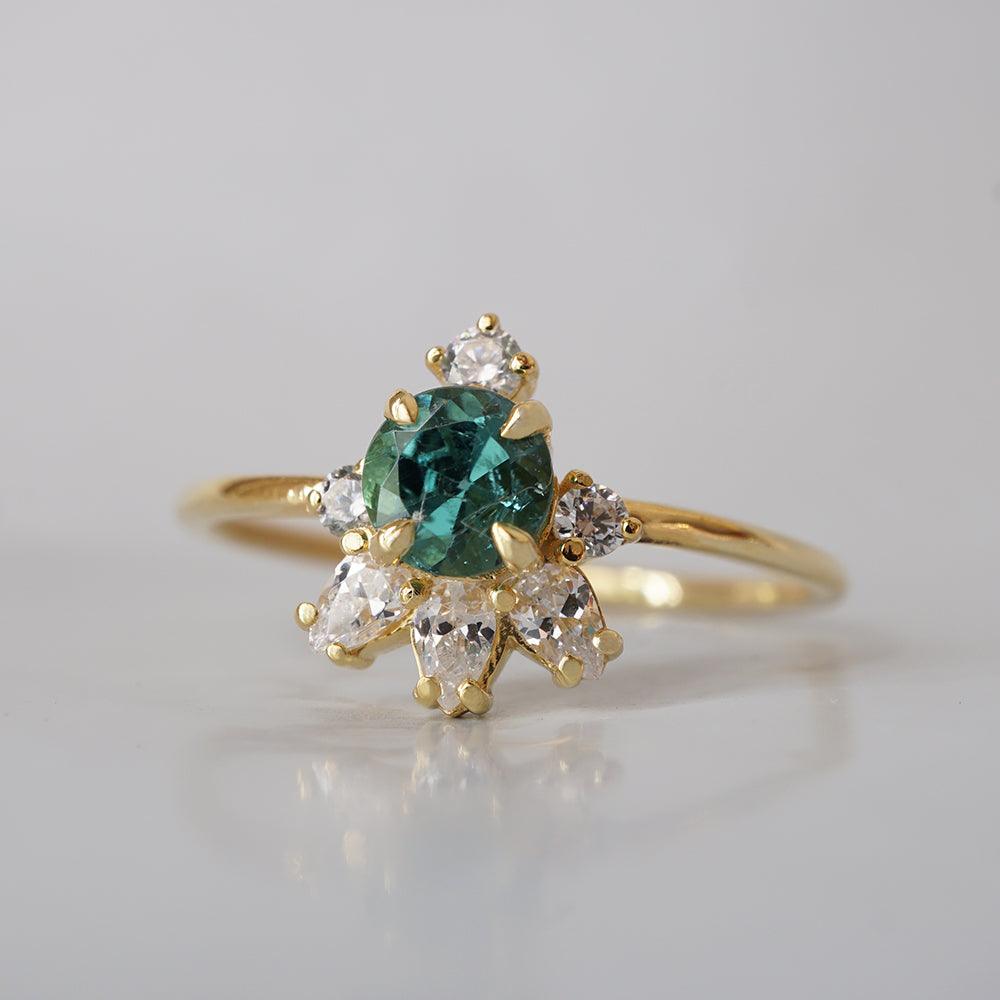 Limited Edition: 14K Teal Tourmaline Cloud Ring - Tippy Taste Jewelry