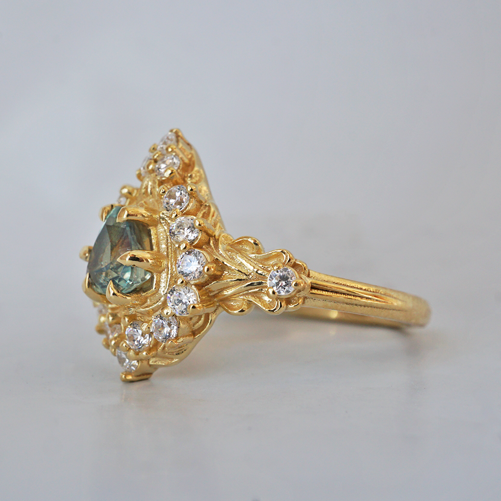 One Of A Kind: Secret Garden Alexandrite Diamond Ring in 14K and 18K Gold