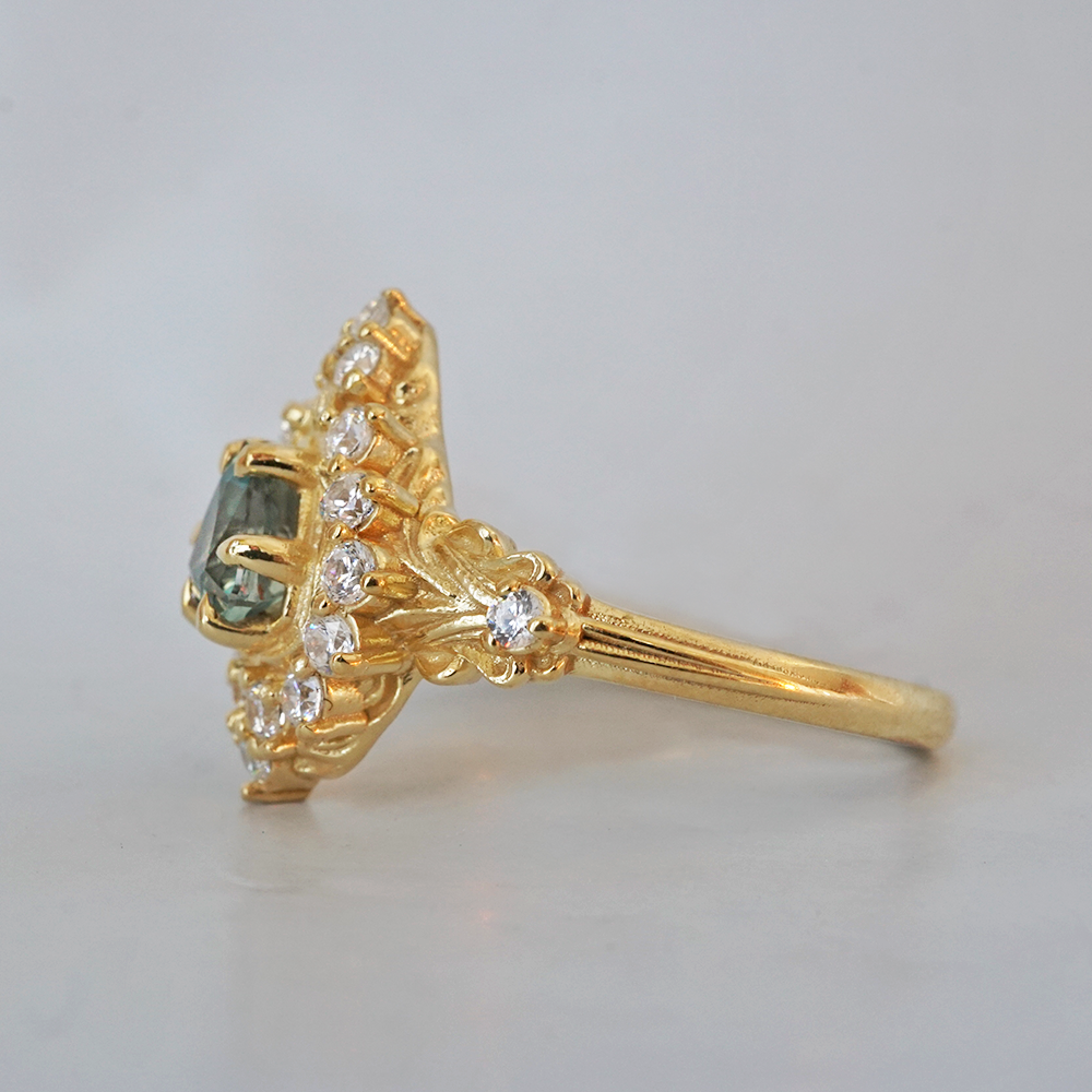 One Of A Kind: Secret Garden Alexandrite Diamond Ring in 14K and 18K Gold