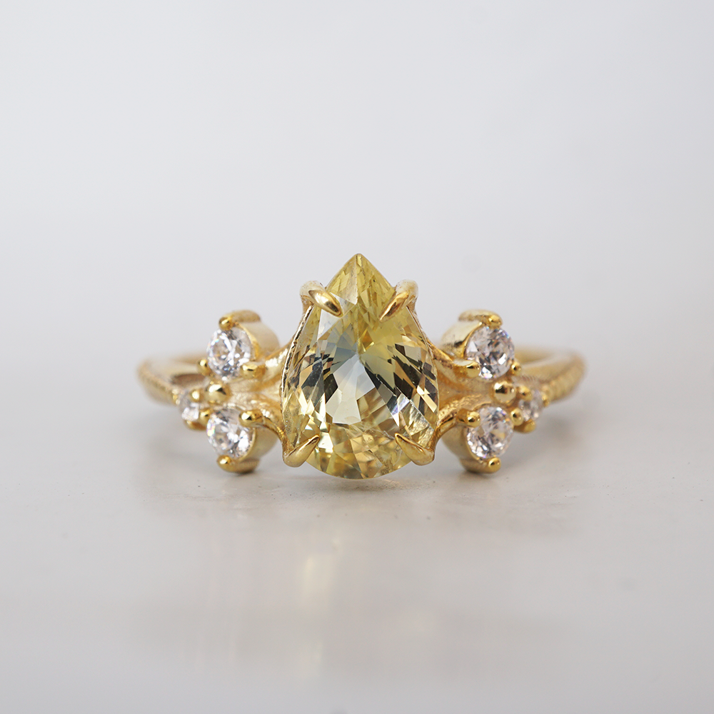 One Of A Kind: Bi-Color Sapphire Golden Dawn Ring in 14K and 18K Gold