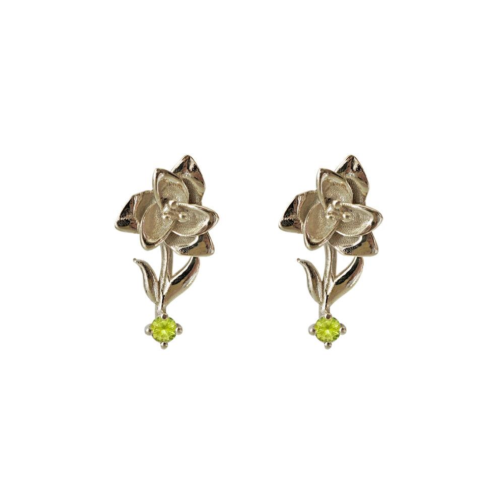 14K August Gladiolus Birth Flower Earrings - Tippy Taste Jewelry