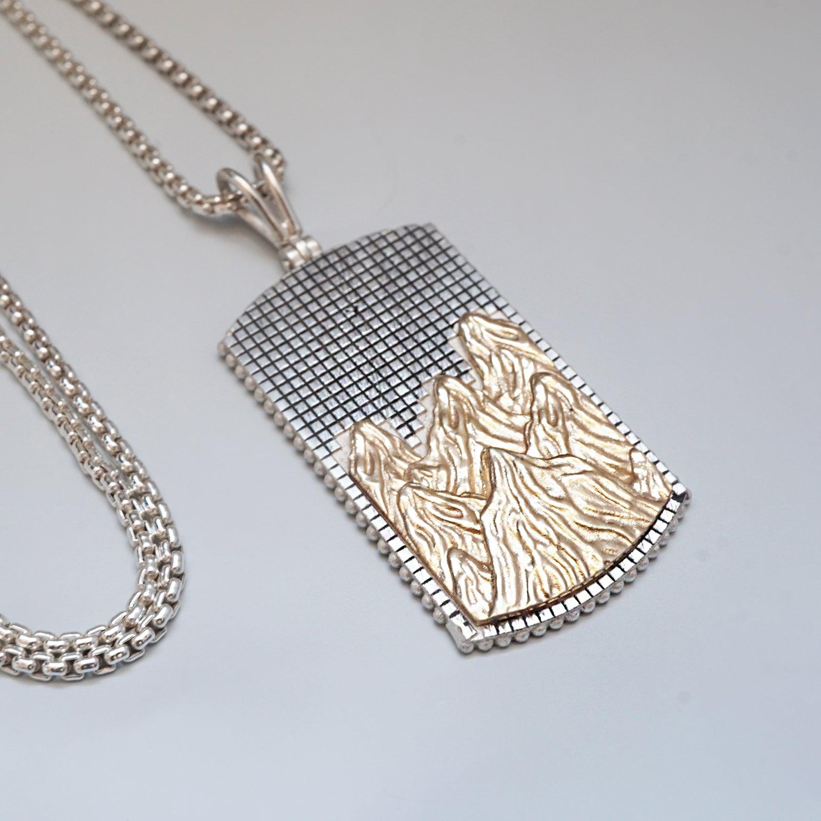 Mixed Metal Mountain Pendant - Tippy Taste Jewelry