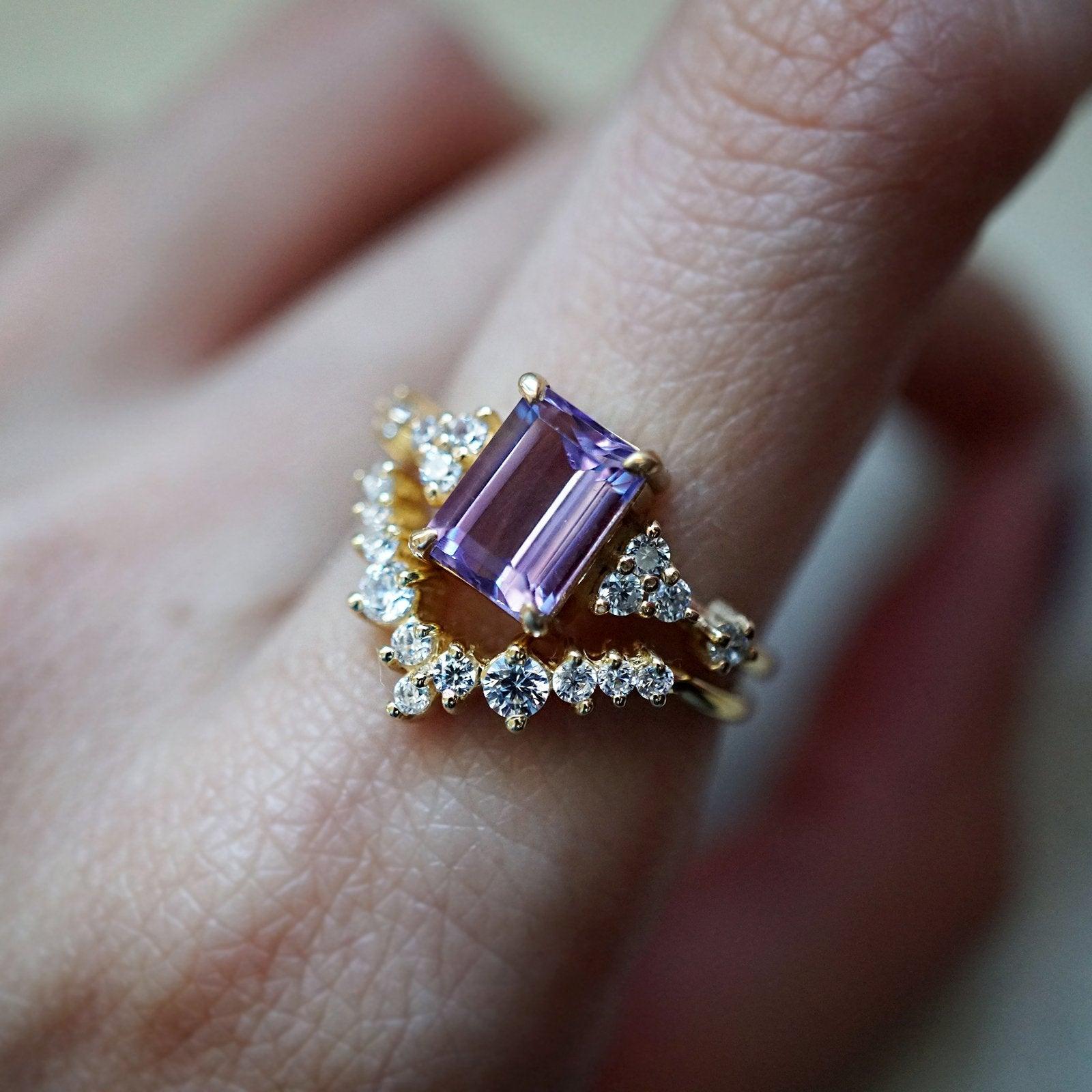 Amethyst Lavender Ring Set - Tippy Taste Jewelry