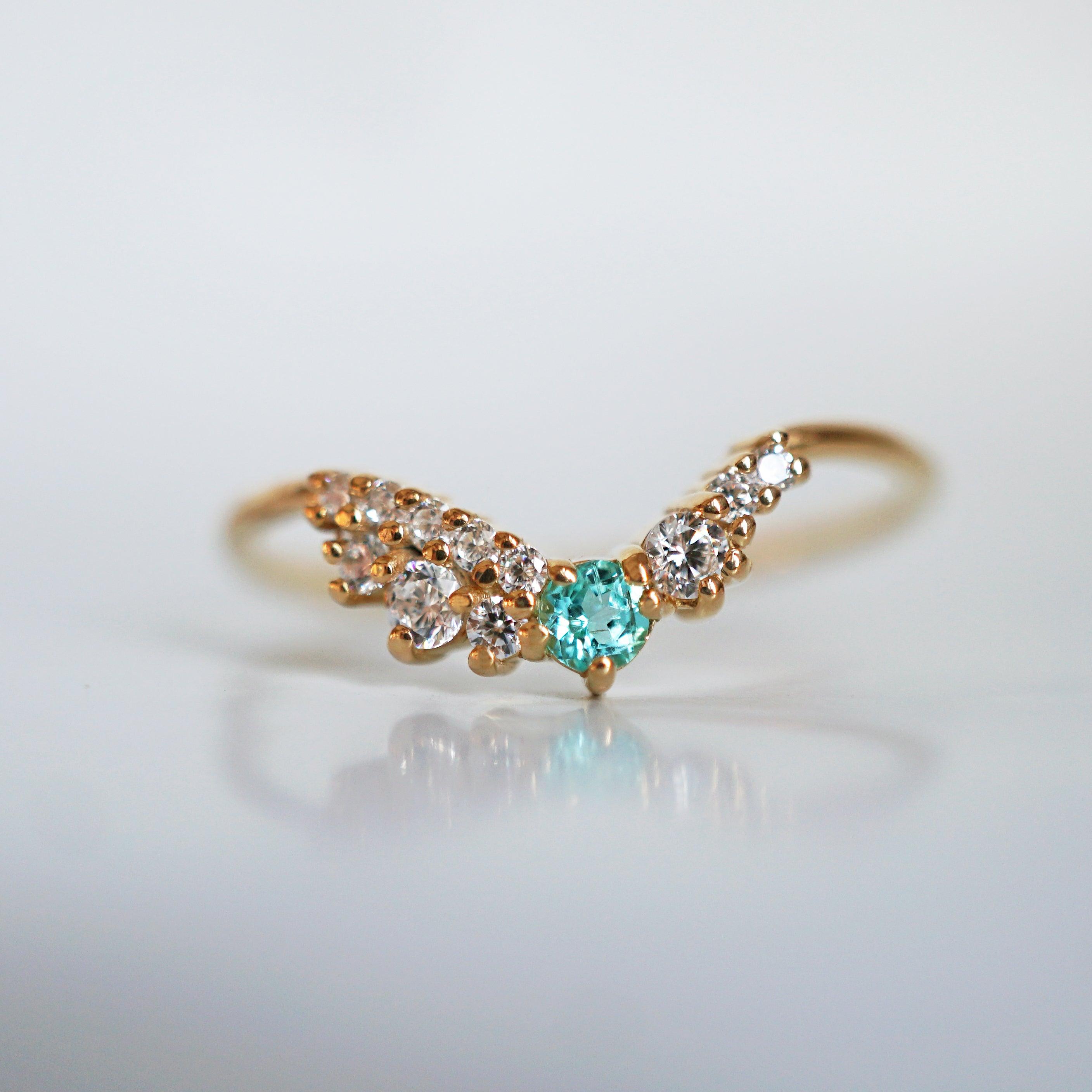 One Of A Kind: Tourmaline Paraiba Oyster Ring - Tippy Taste Jewelry