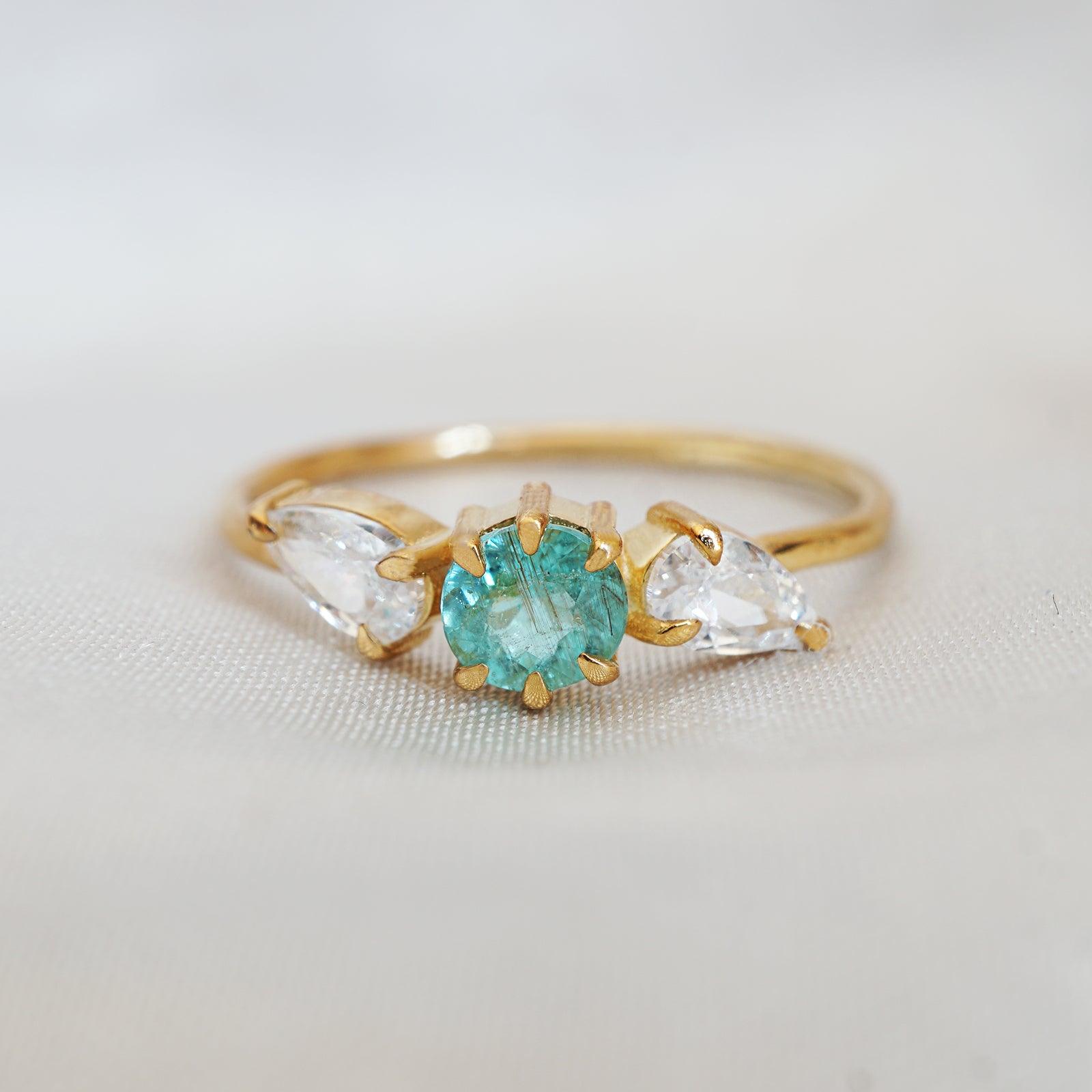 One Of A Kind: Paraiba Tourmaline Eclipse Ring - Tippy Taste Jewelry