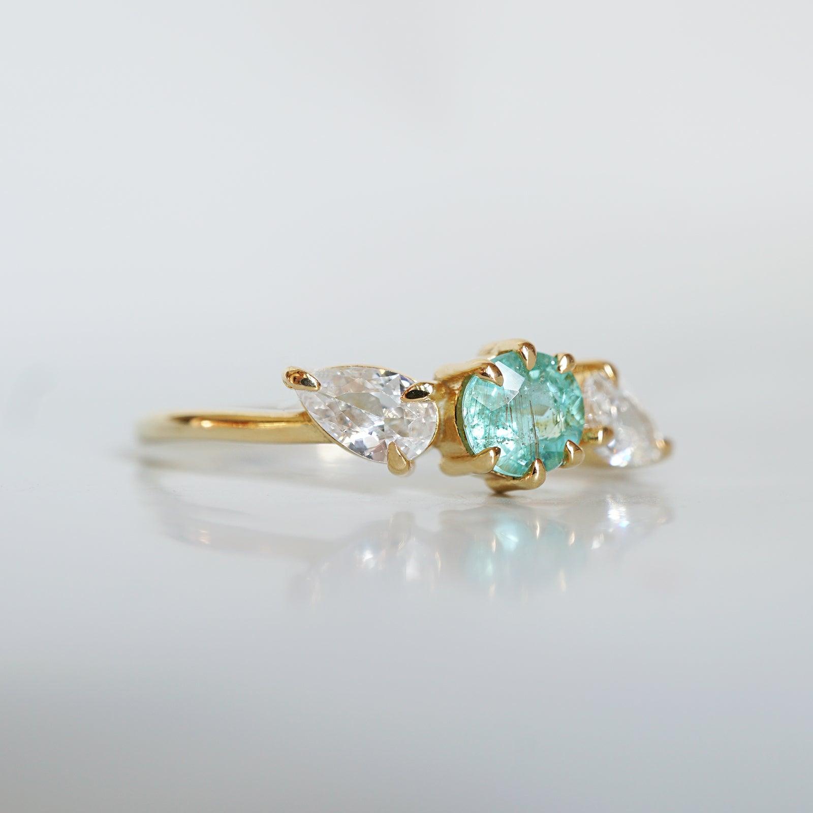 One Of A Kind: Paraiba Tourmaline Eclipse Ring - Tippy Taste Jewelry