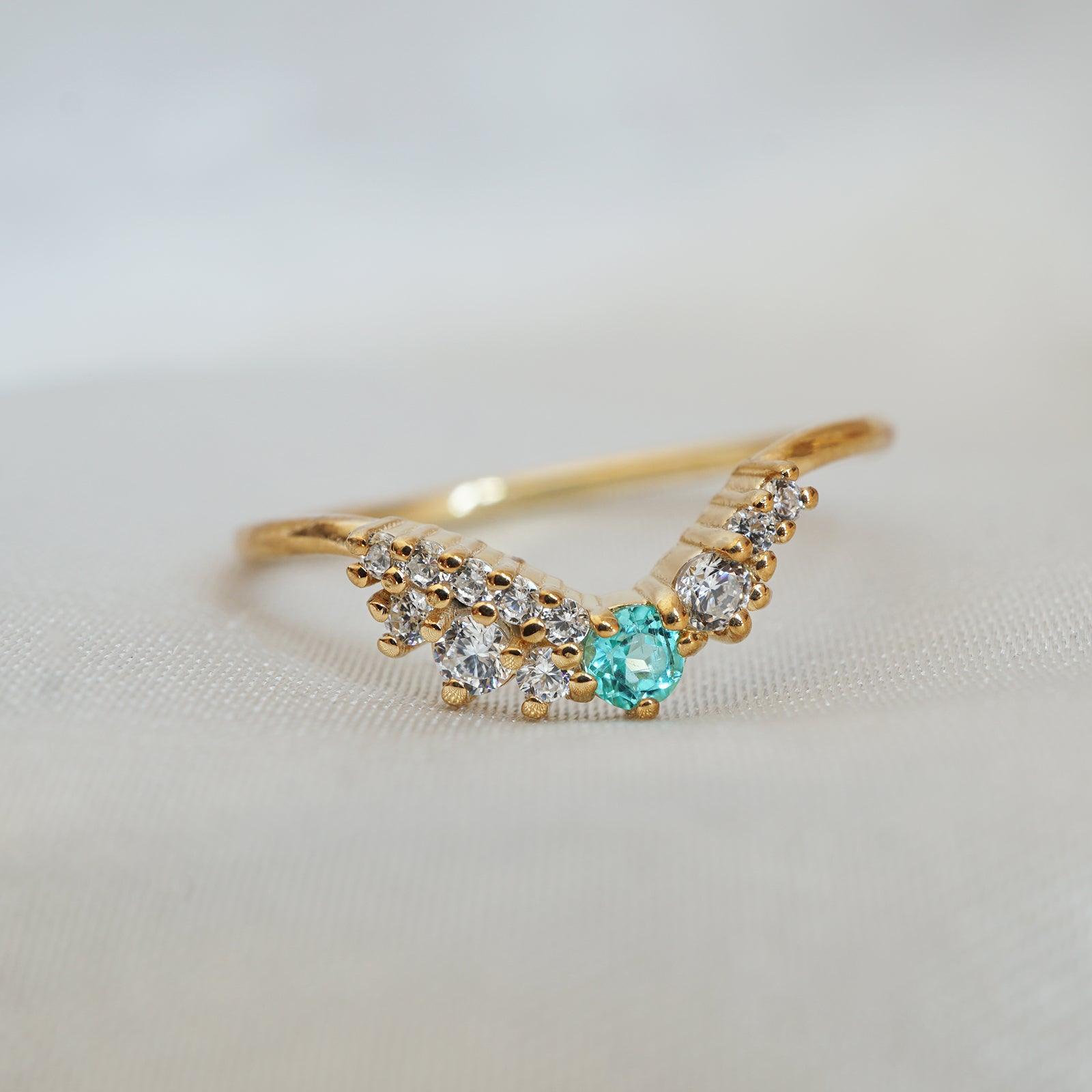 One Of A Kind: Tourmaline Paraiba Oyster Ring - Tippy Taste Jewelry