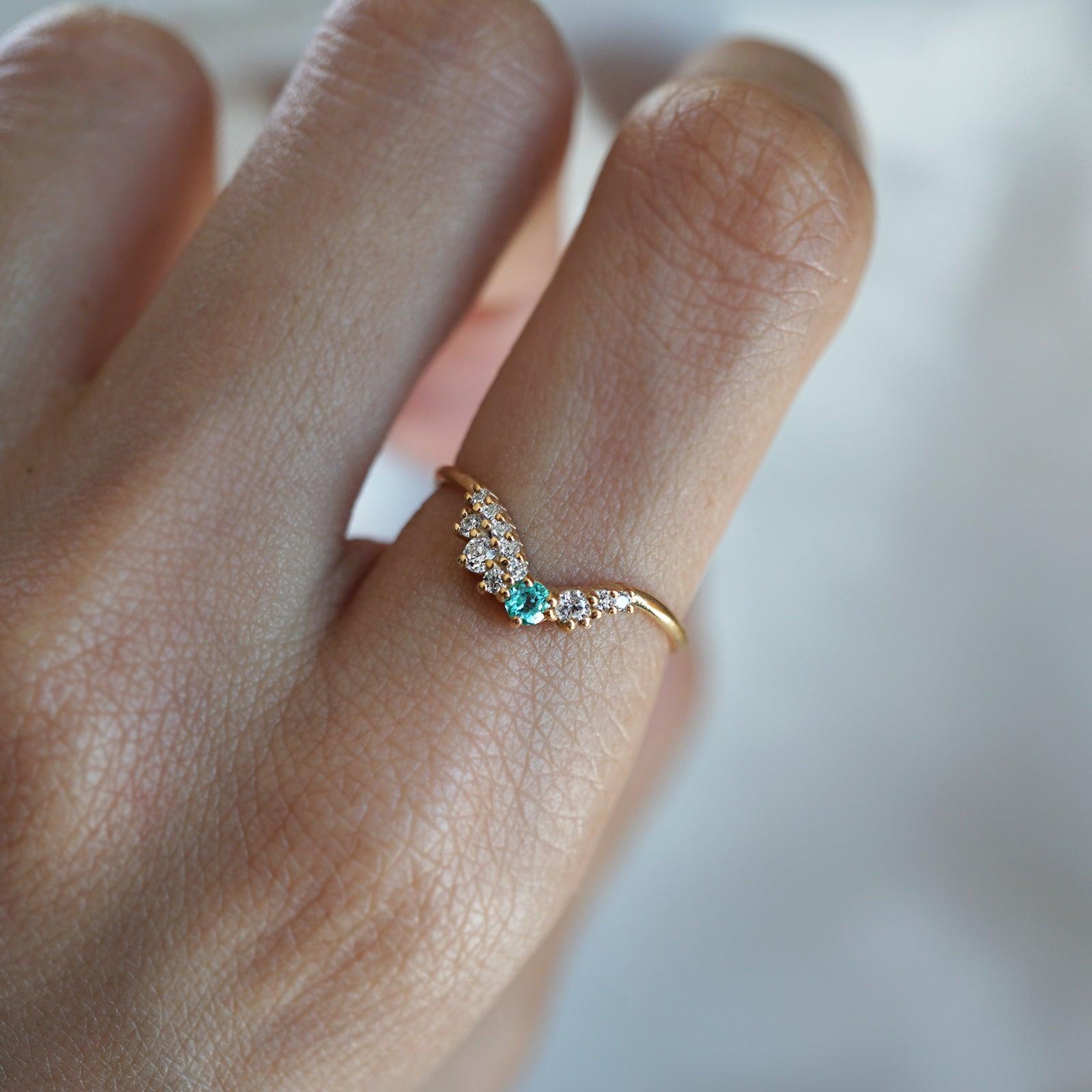 One Of A Kind: Tourmaline Paraiba Oyster Ring - Tippy Taste Jewelry