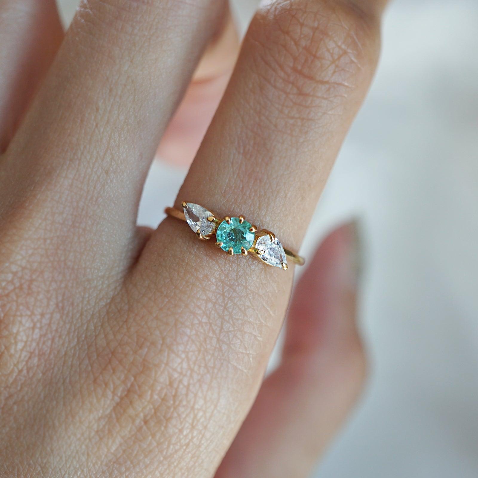 One Of A Kind: Paraiba Tourmaline Eclipse Ring - Tippy Taste Jewelry