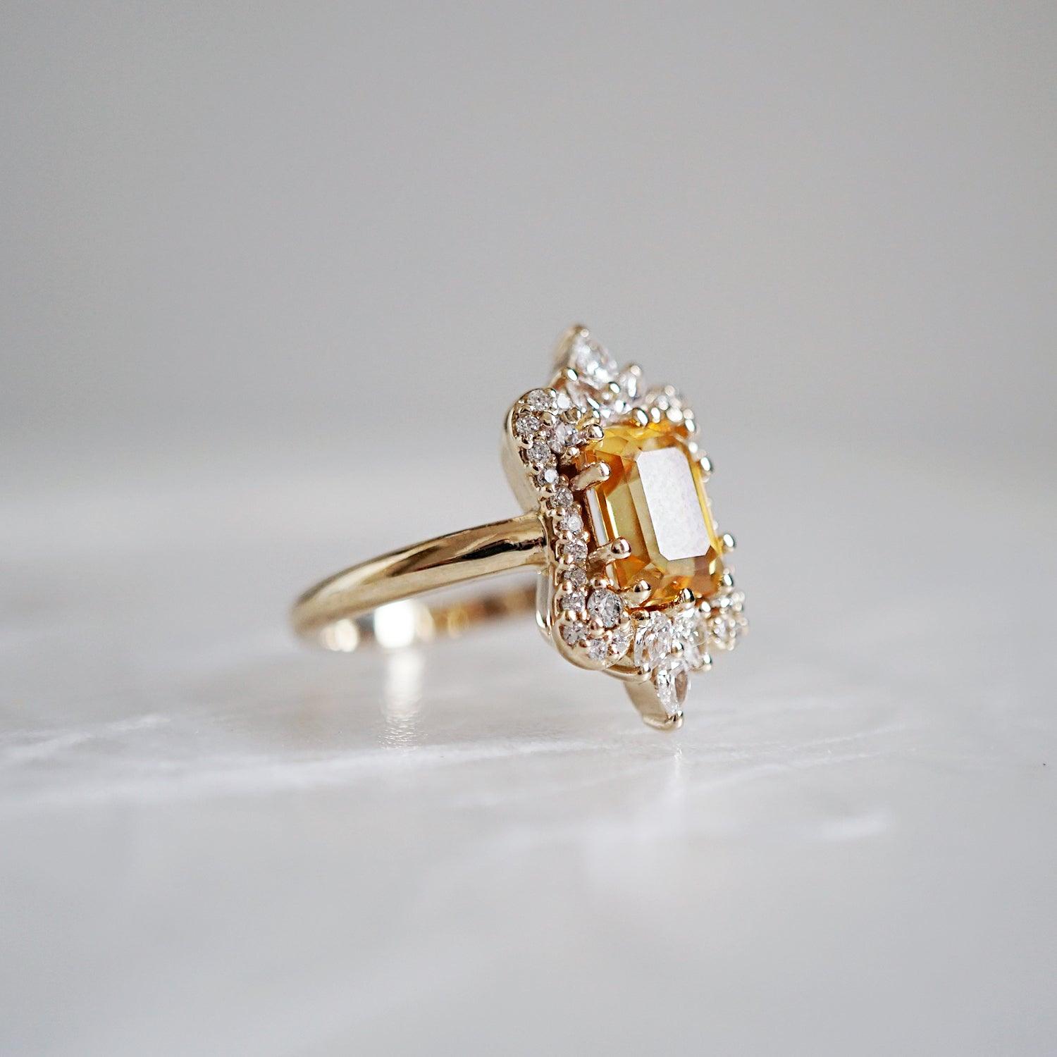 Eleanor Diamond Ring (Citrine/Morganite) - Tippy Taste Jewelry