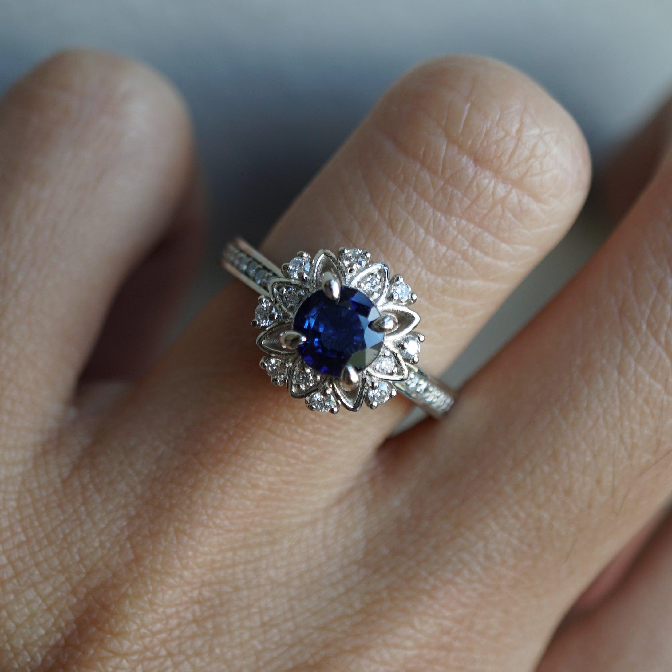 Alegra Sapphire Diamond Ring in 14K and 18K Gold - Tippy Taste Jewelry