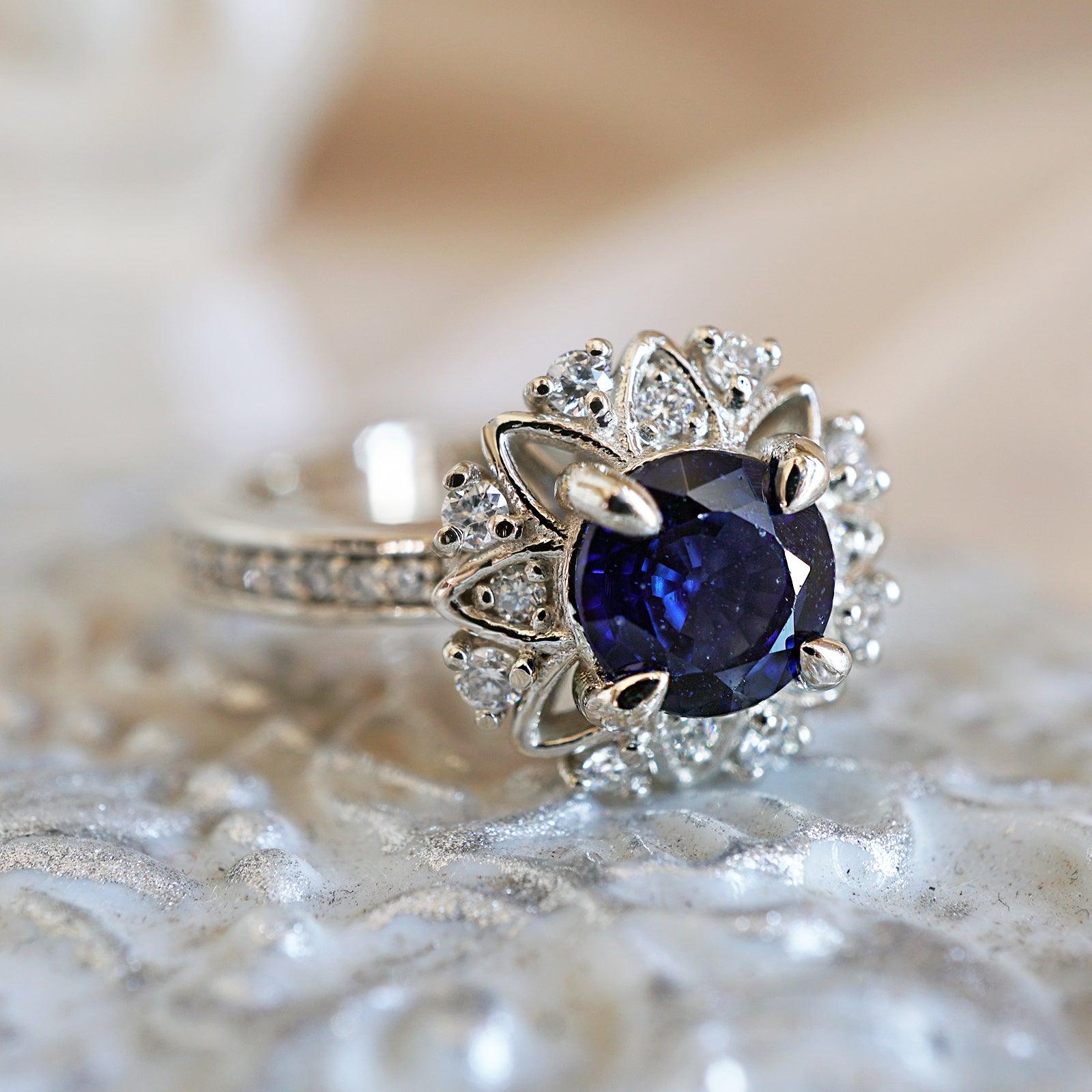 Alegra Sapphire Diamond Ring in 14K and 18K Gold - Tippy Taste Jewelry