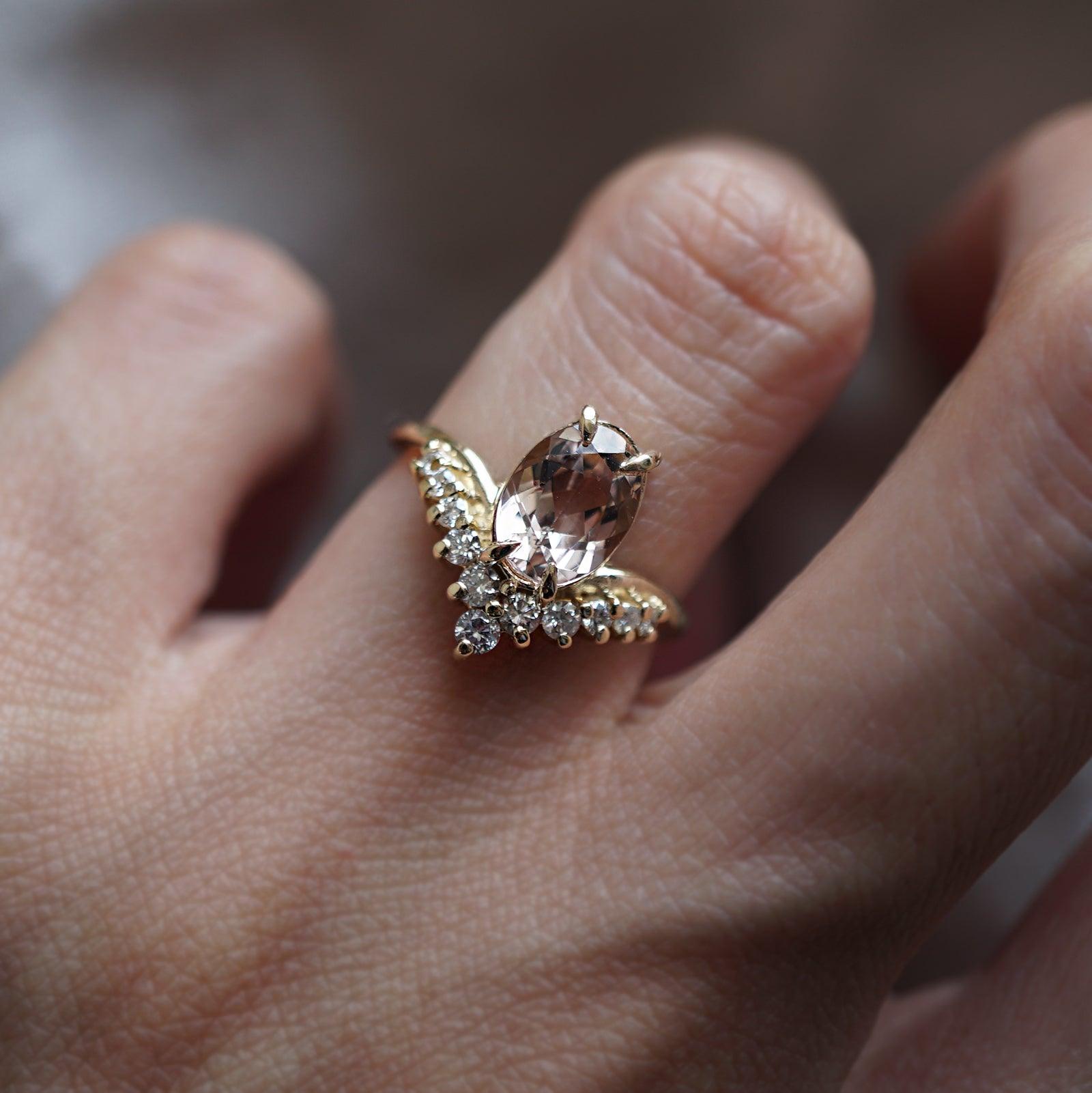 Tippy Taste Morganite Diamond Ring