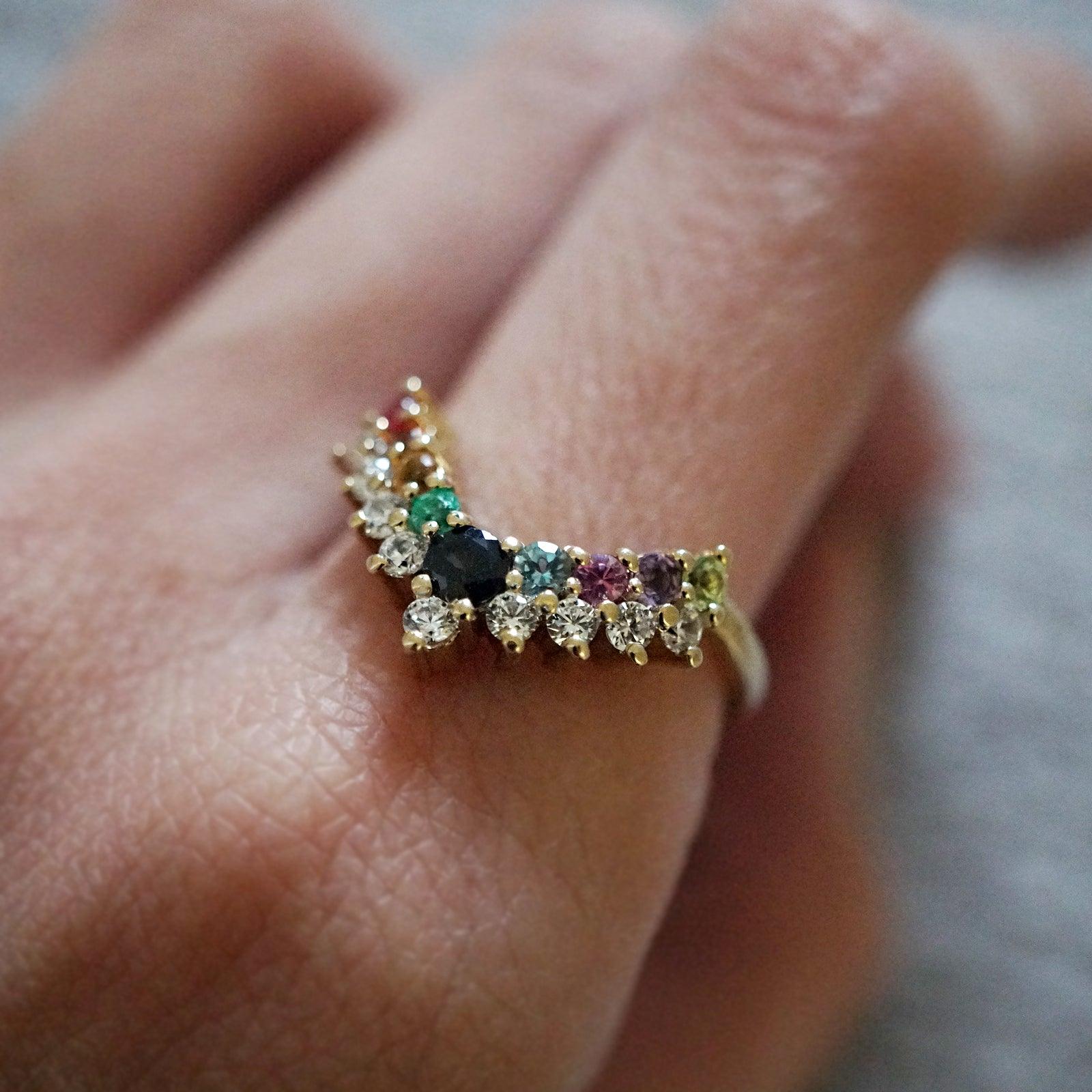 Rainbow Diamond Ring - Tippy Taste Jewelry