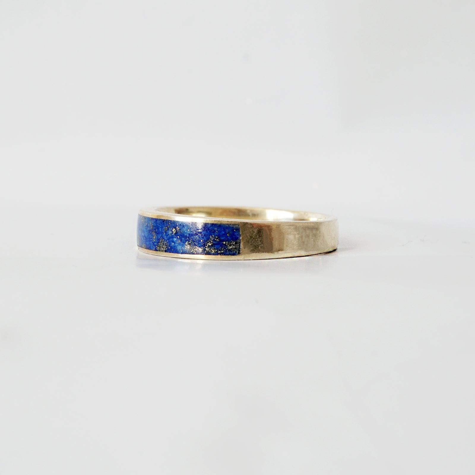 Lapis Lazuli Ring Band, 3.5mm - Tippy Taste Jewelry