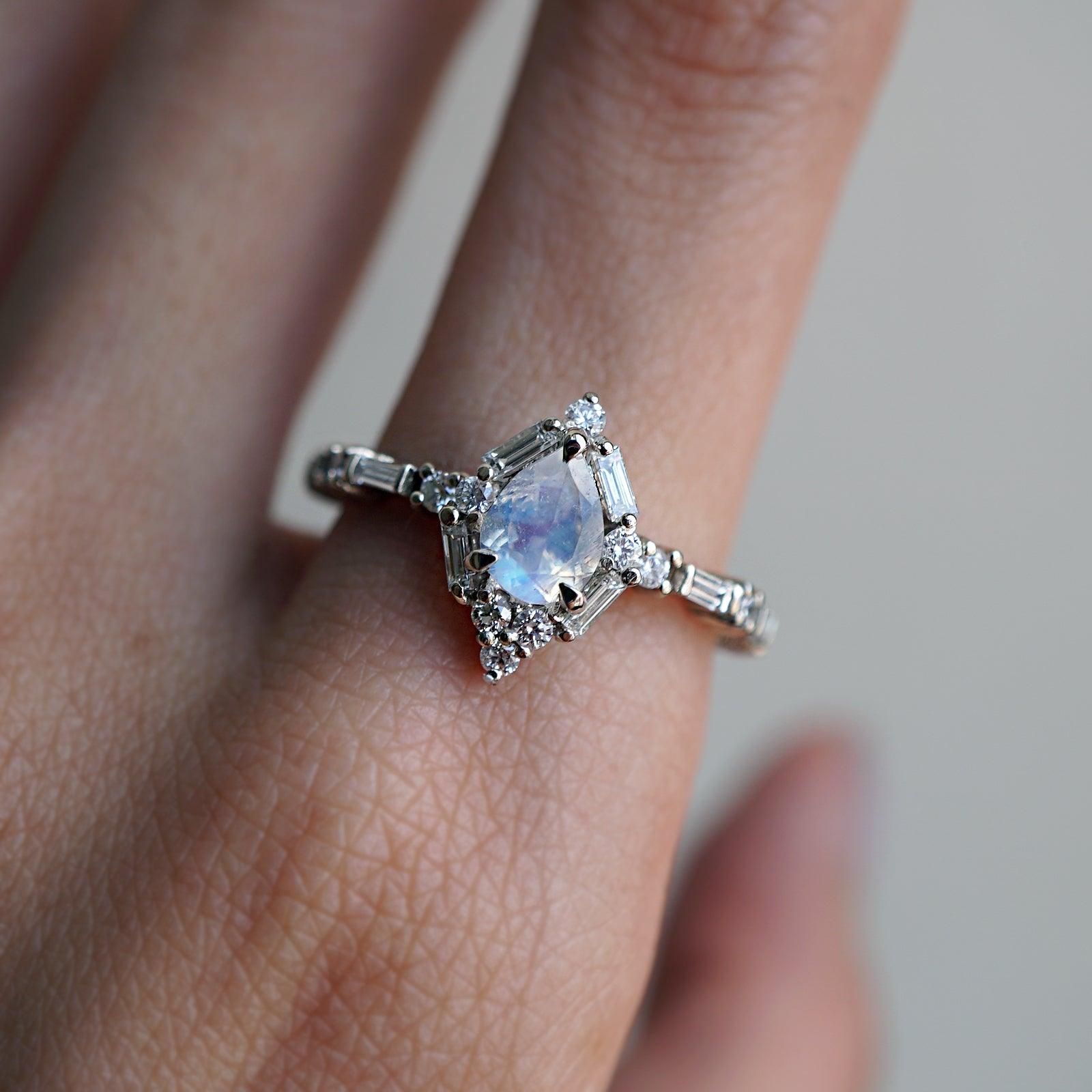 Selene Moonstone Engagement Ring Tippy Taste Jewelry