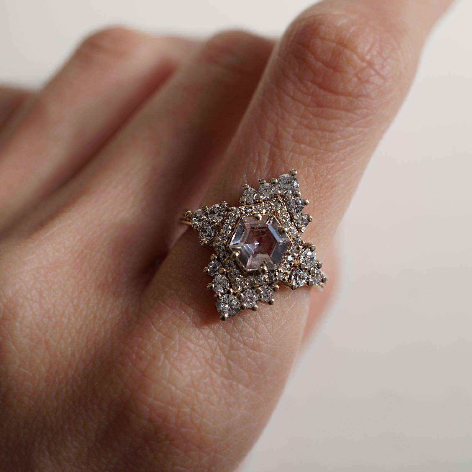 Chandelier Morganite Diamond Ring - Tippy Taste Jewelry