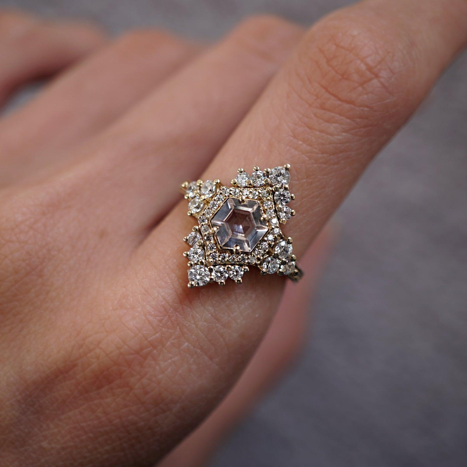 Chandelier Morganite Diamond Ring - Tippy Taste Jewelry