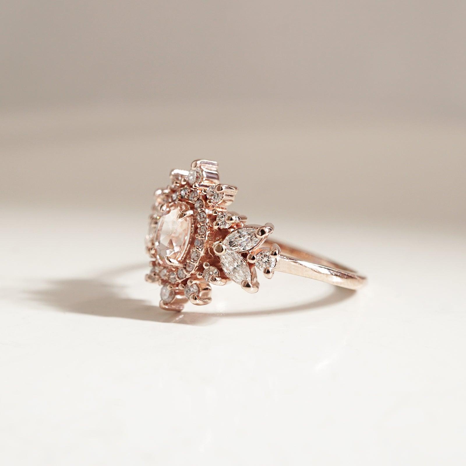 Coco Morganite Diamond Ring - Tippy Taste Jewelry