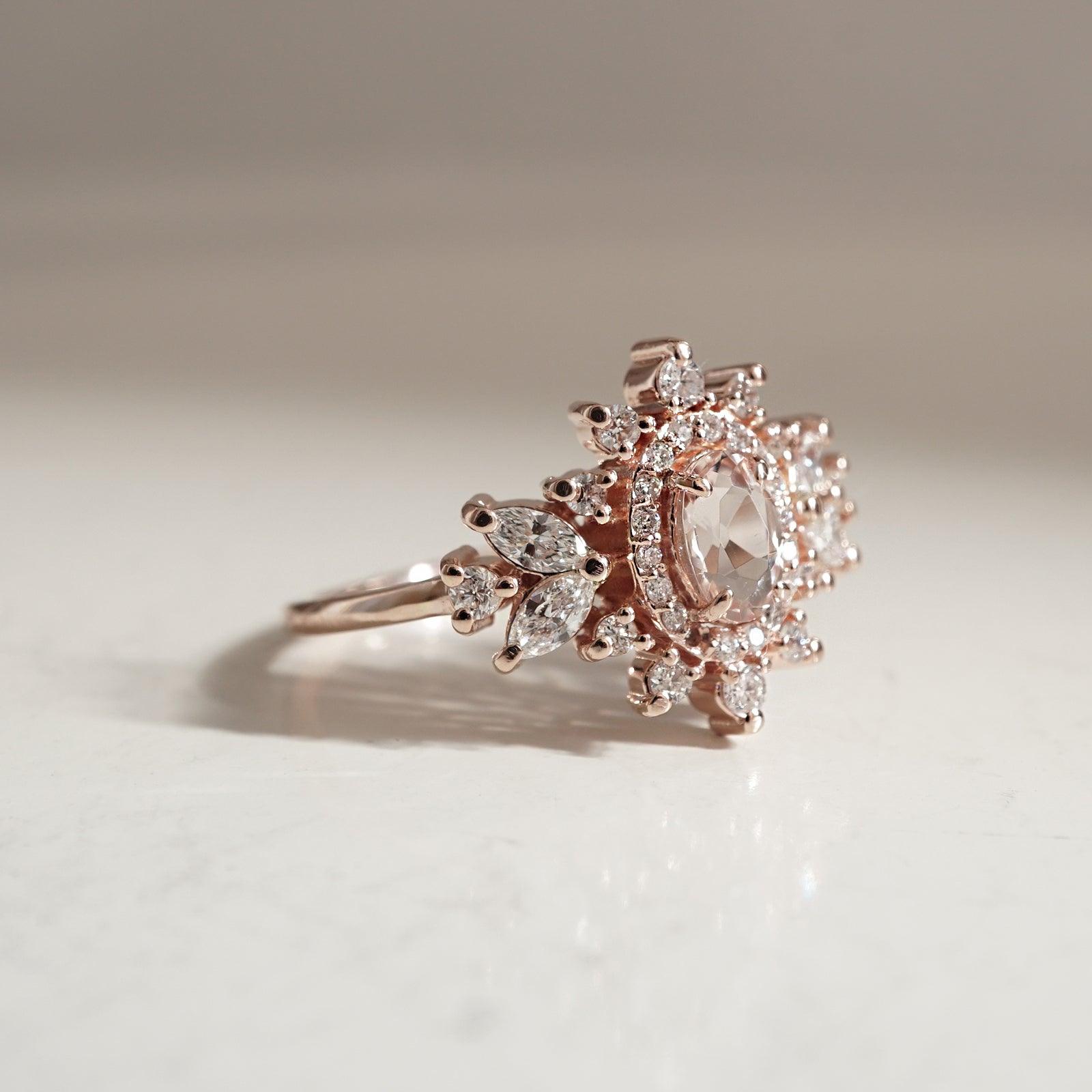 Coco Morganite Diamond Ring - Tippy Taste Jewelry