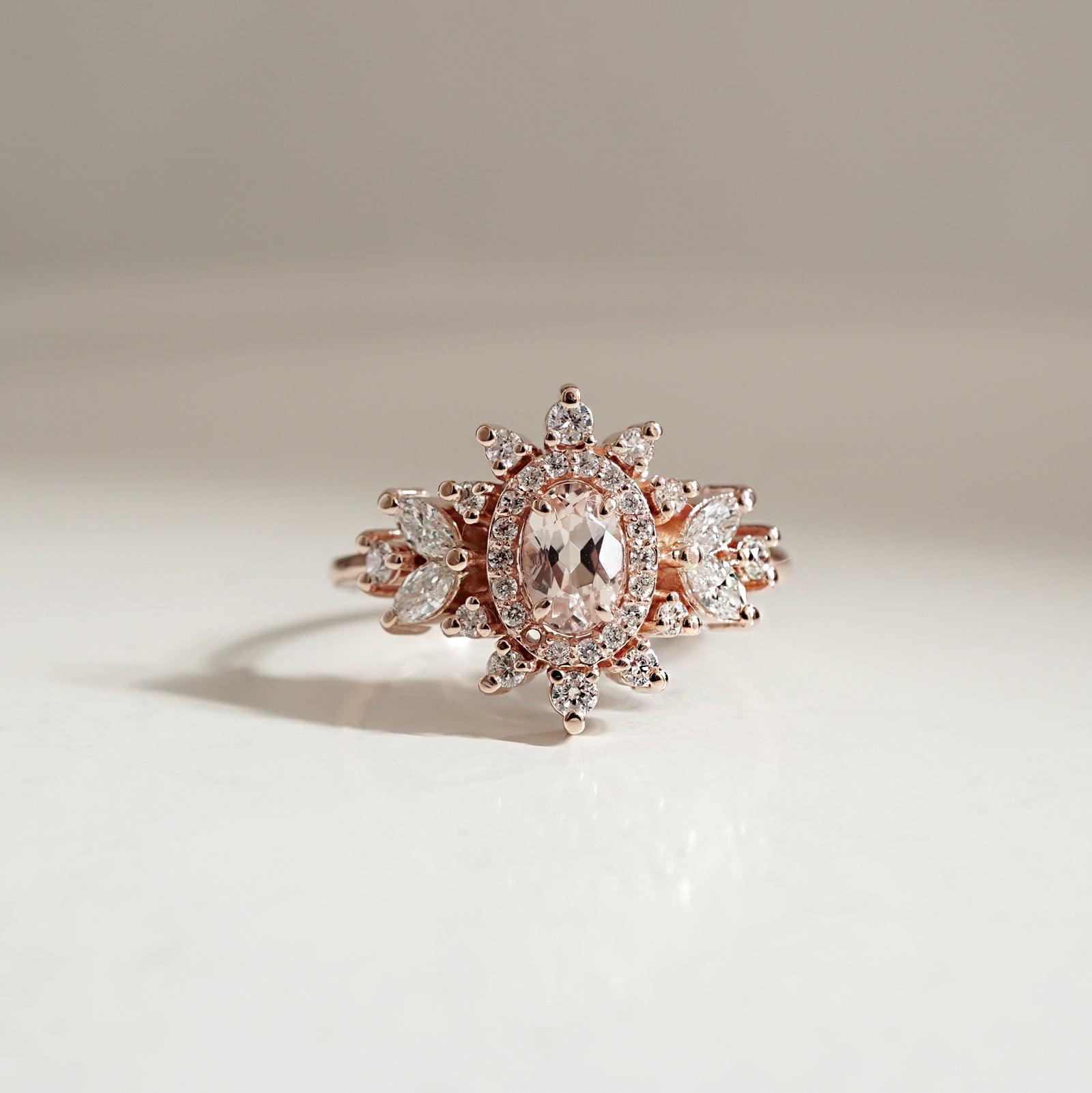 Coco Morganite Diamond Ring - Tippy Taste Jewelry