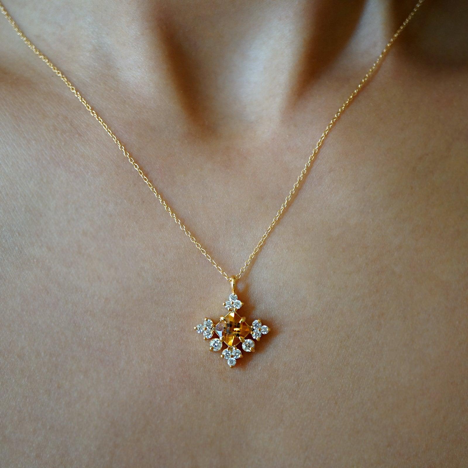 Snowflake Citrine Pendant - Tippy Taste Jewelry