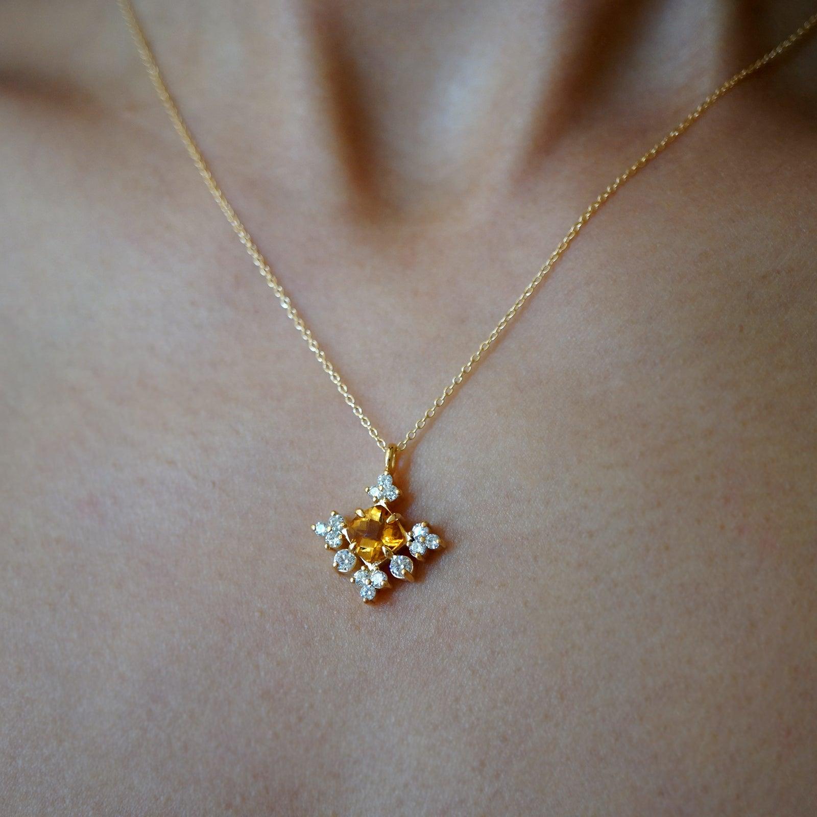 Snowflake Citrine Pendant - Tippy Taste Jewelry