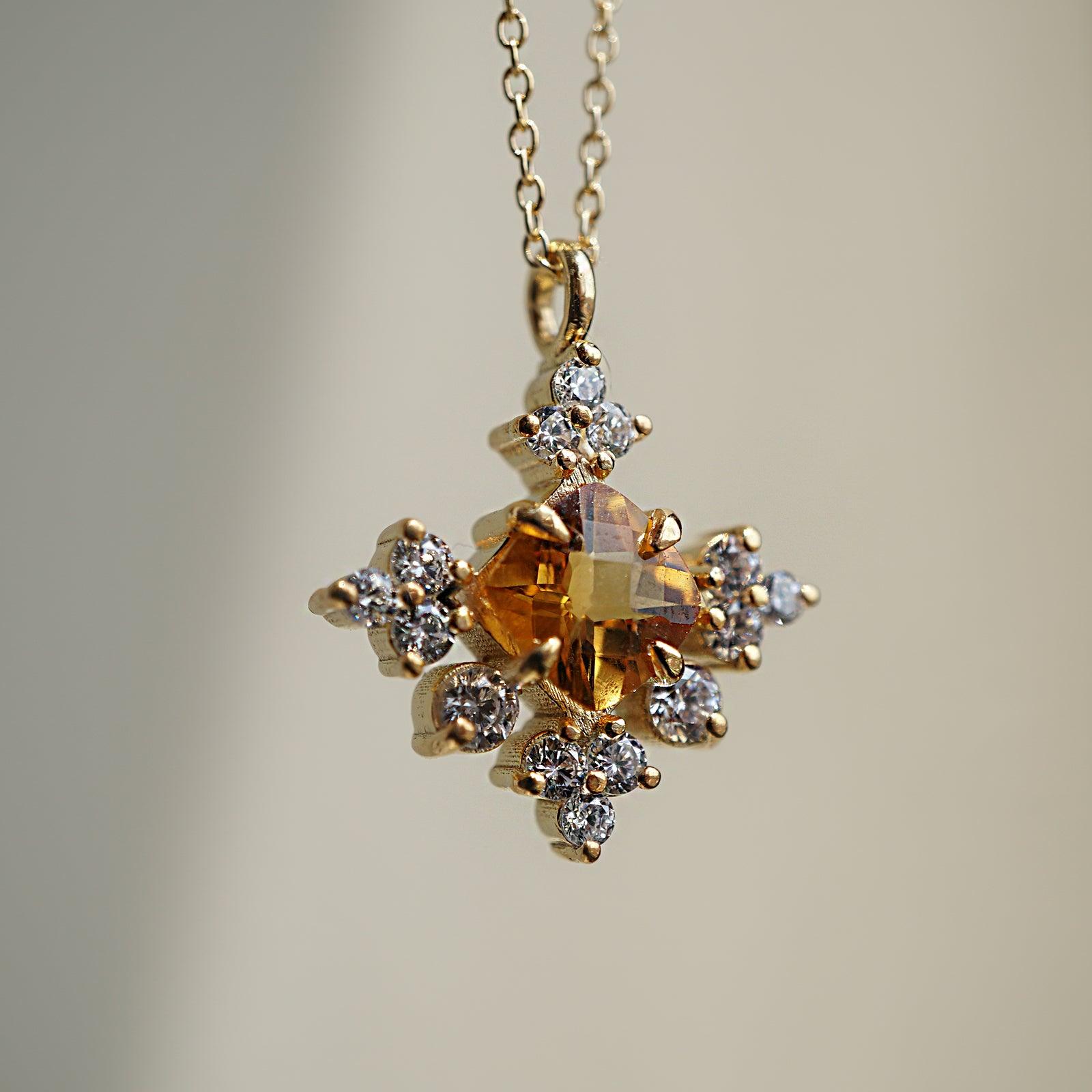 Snowflake Citrine Pendant - Tippy Taste Jewelry