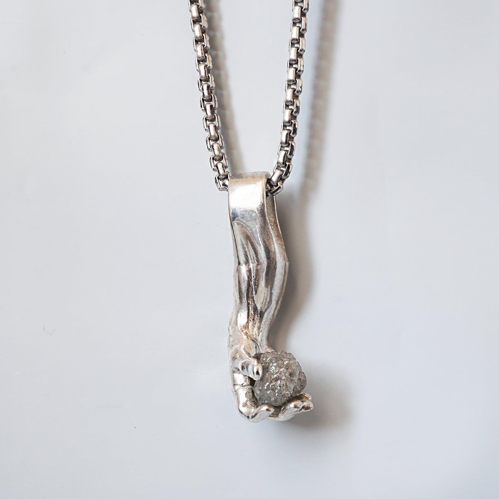 Raw Diamond Hand Pendant - Tippy Taste Jewelry