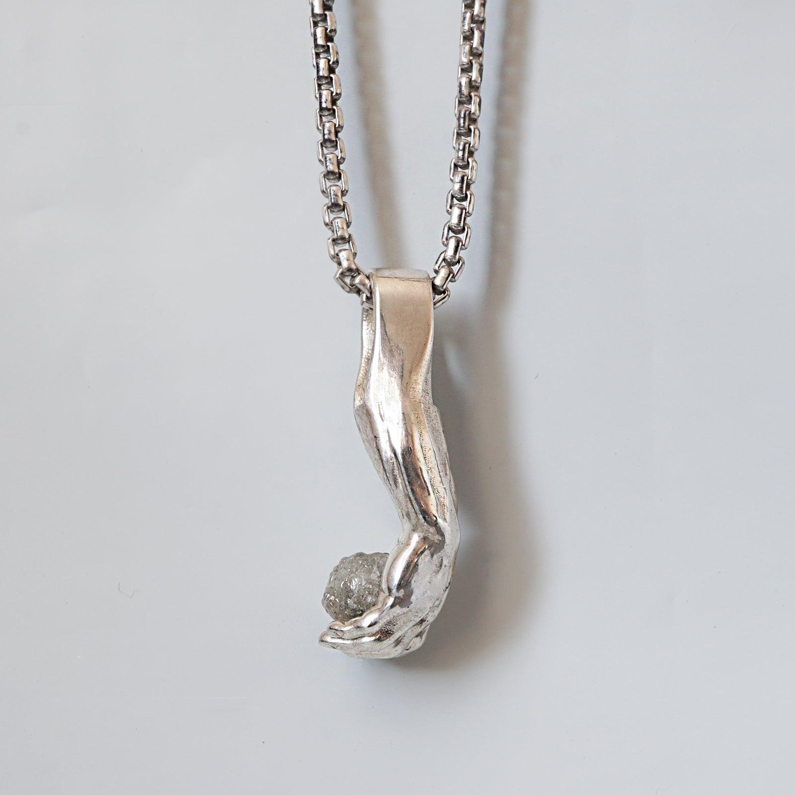 Raw Diamond Hand Pendant - Tippy Taste Jewelry