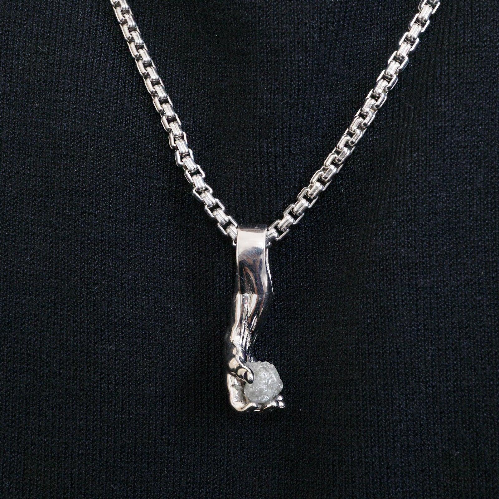 Raw Diamond Hand Pendant - Tippy Taste Jewelry