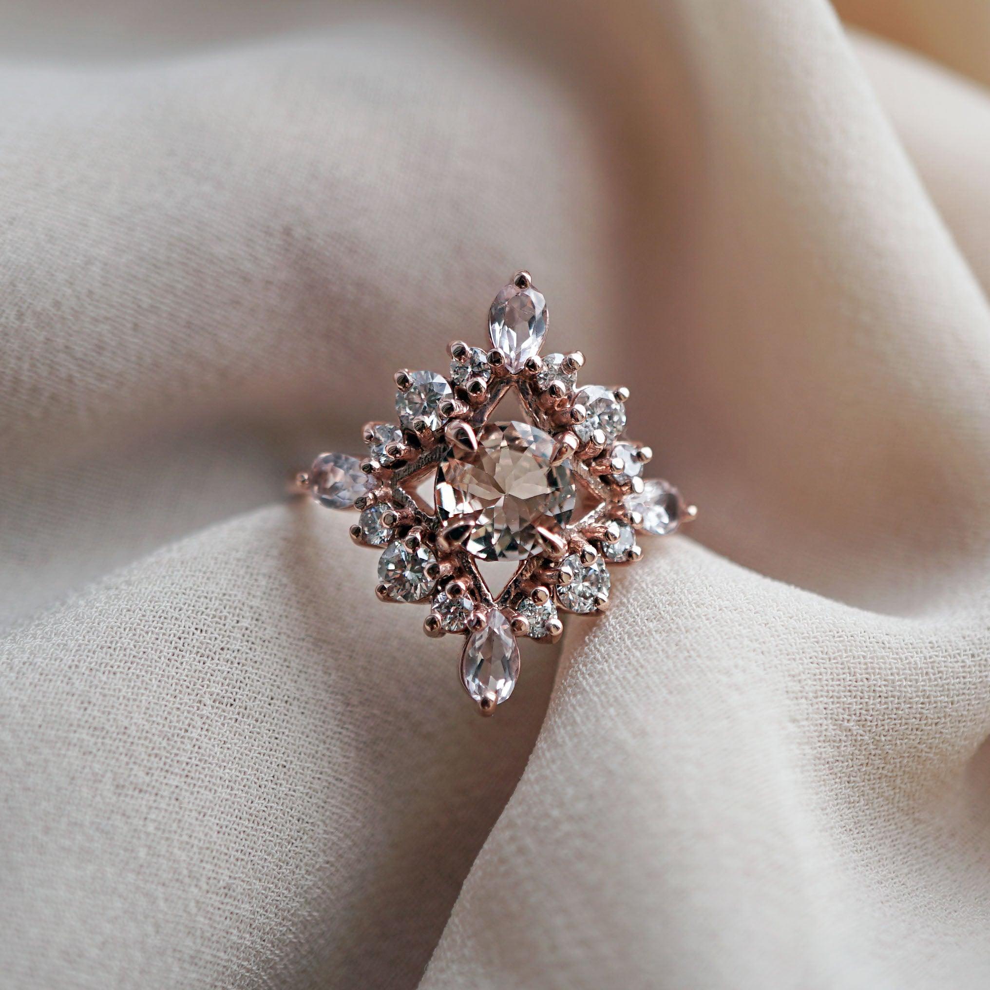 Middleton Morganite Diamond Ring - Tippy Taste Jewelry