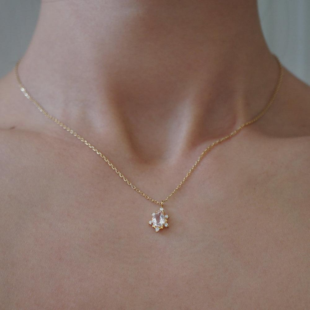 Morganite Crush Necklace - Tippy Taste Jewelry