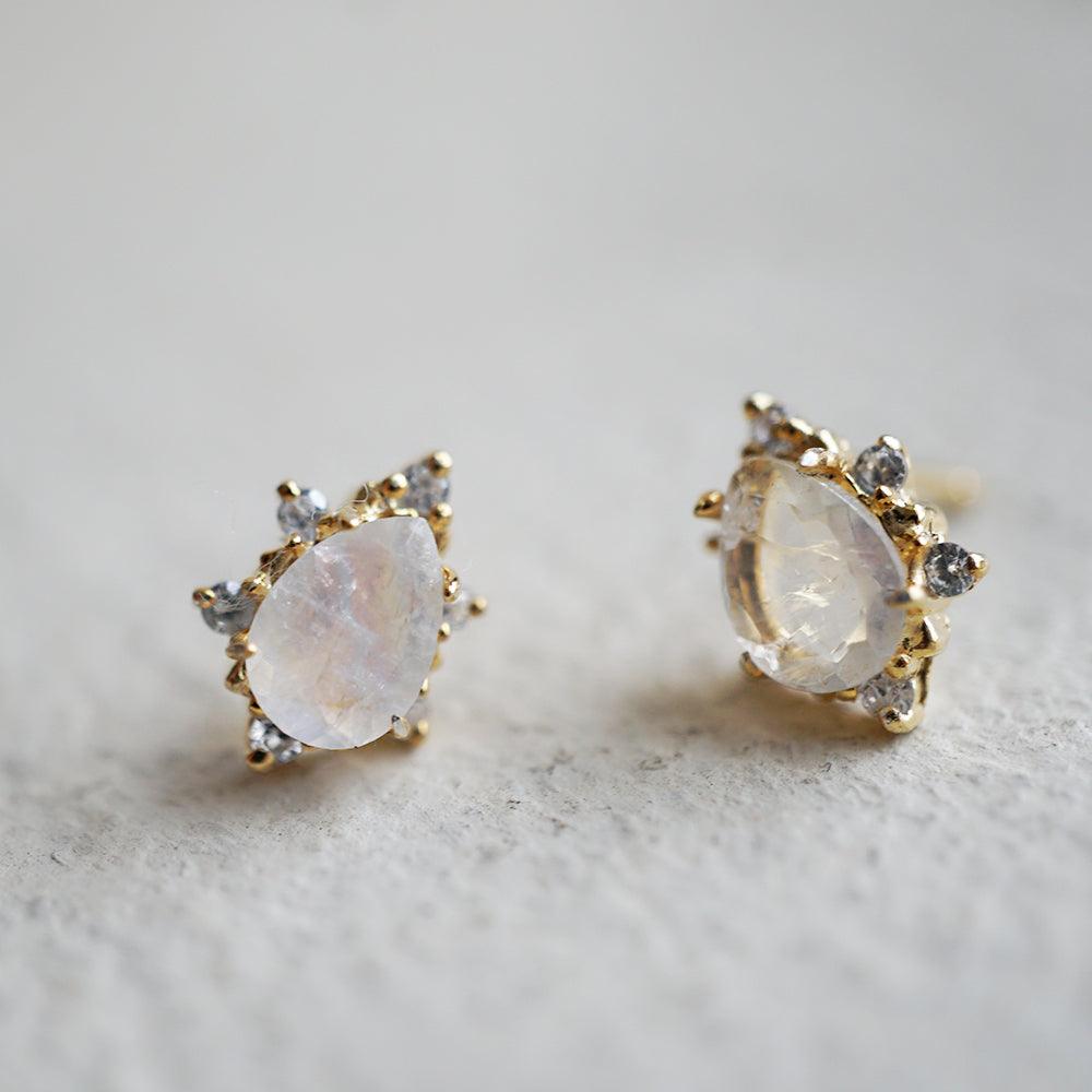 Moonstone Crush Studs - Tippy Taste Jewelry