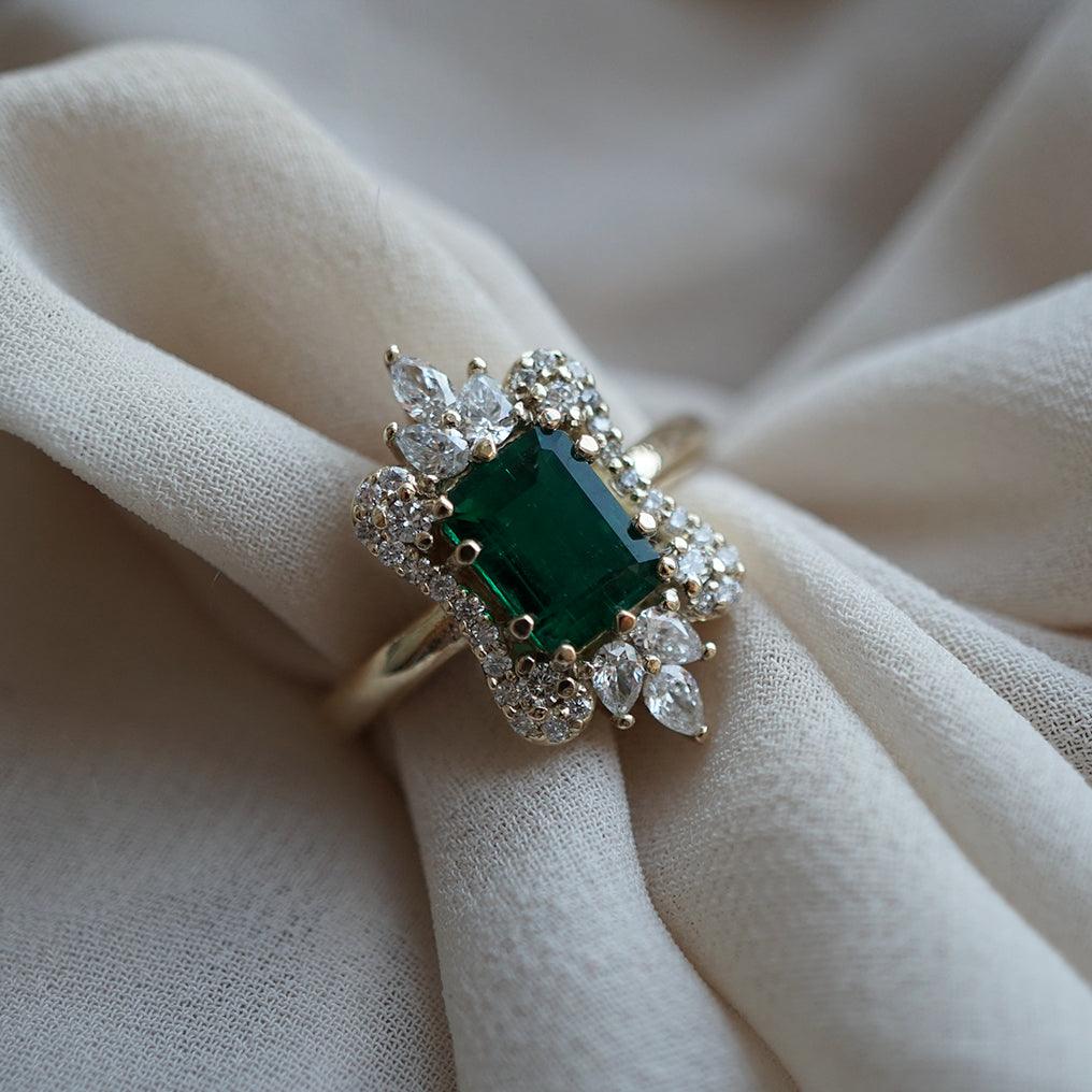 Eleanor Emerald Diamond Ring in 14K, 18K Gold and Platinum - Tippy Taste Jewelry