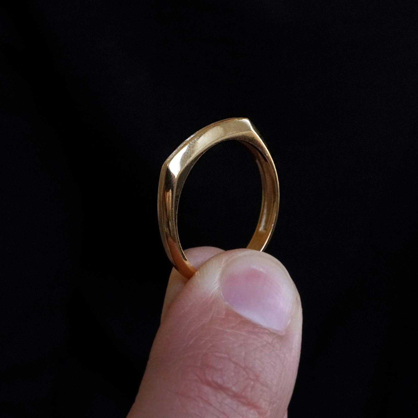 Faceted Ring Band in 14K and 18K Gold, 3mm - Tippy Taste Jewelry