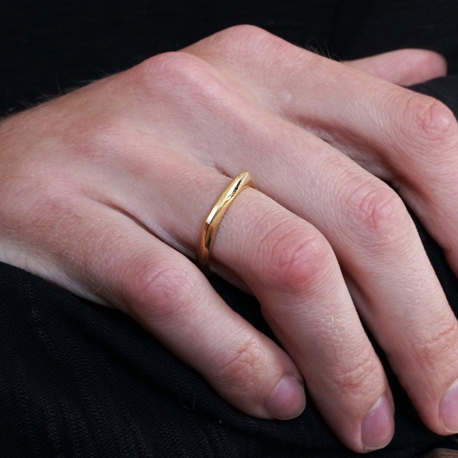 Faceted Ring Band in 14K and 18K Gold, 3mm - Tippy Taste Jewelry