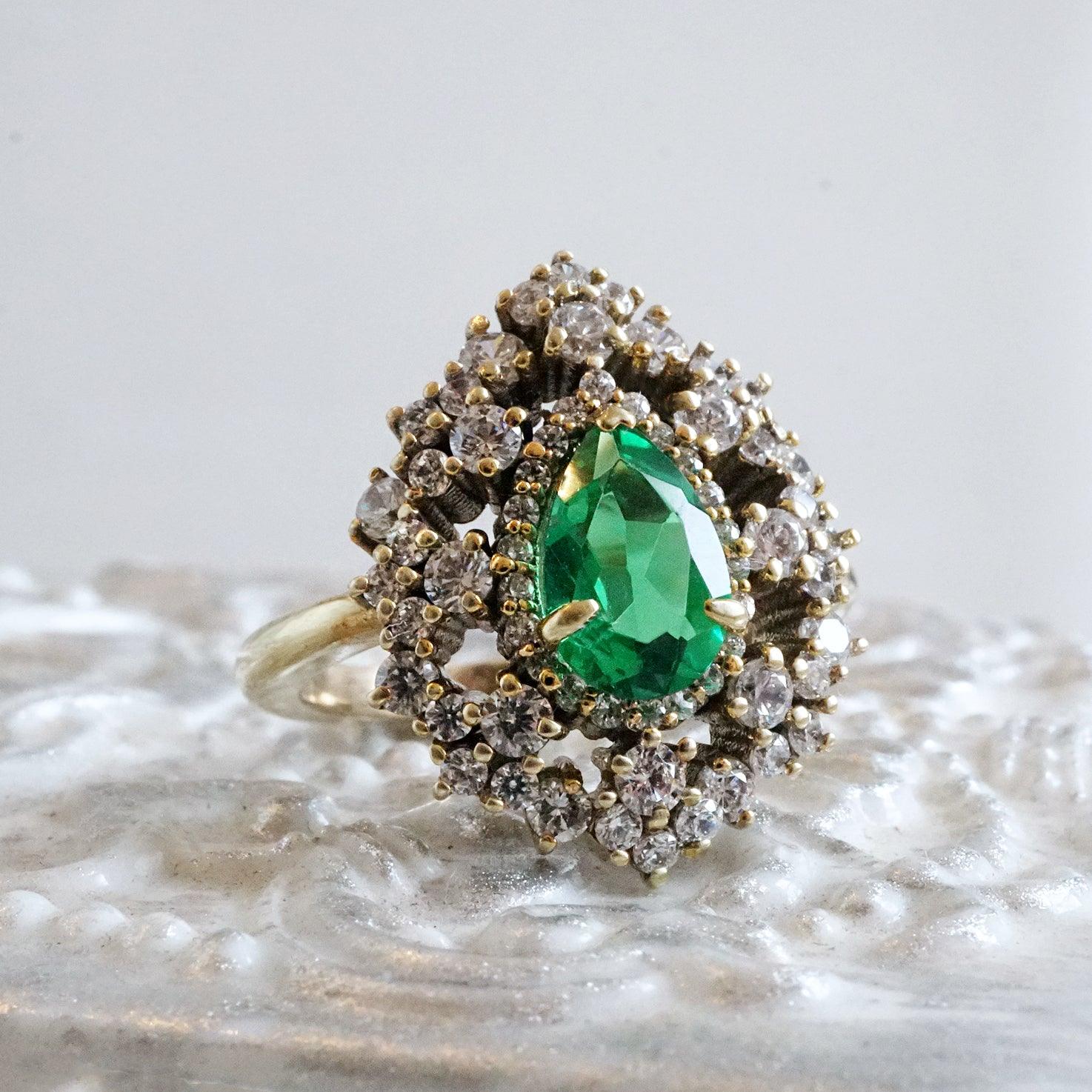 Forest Queen Emerald Diamond Ring in 14K and 18K Gold - Tippy Taste Jewelry