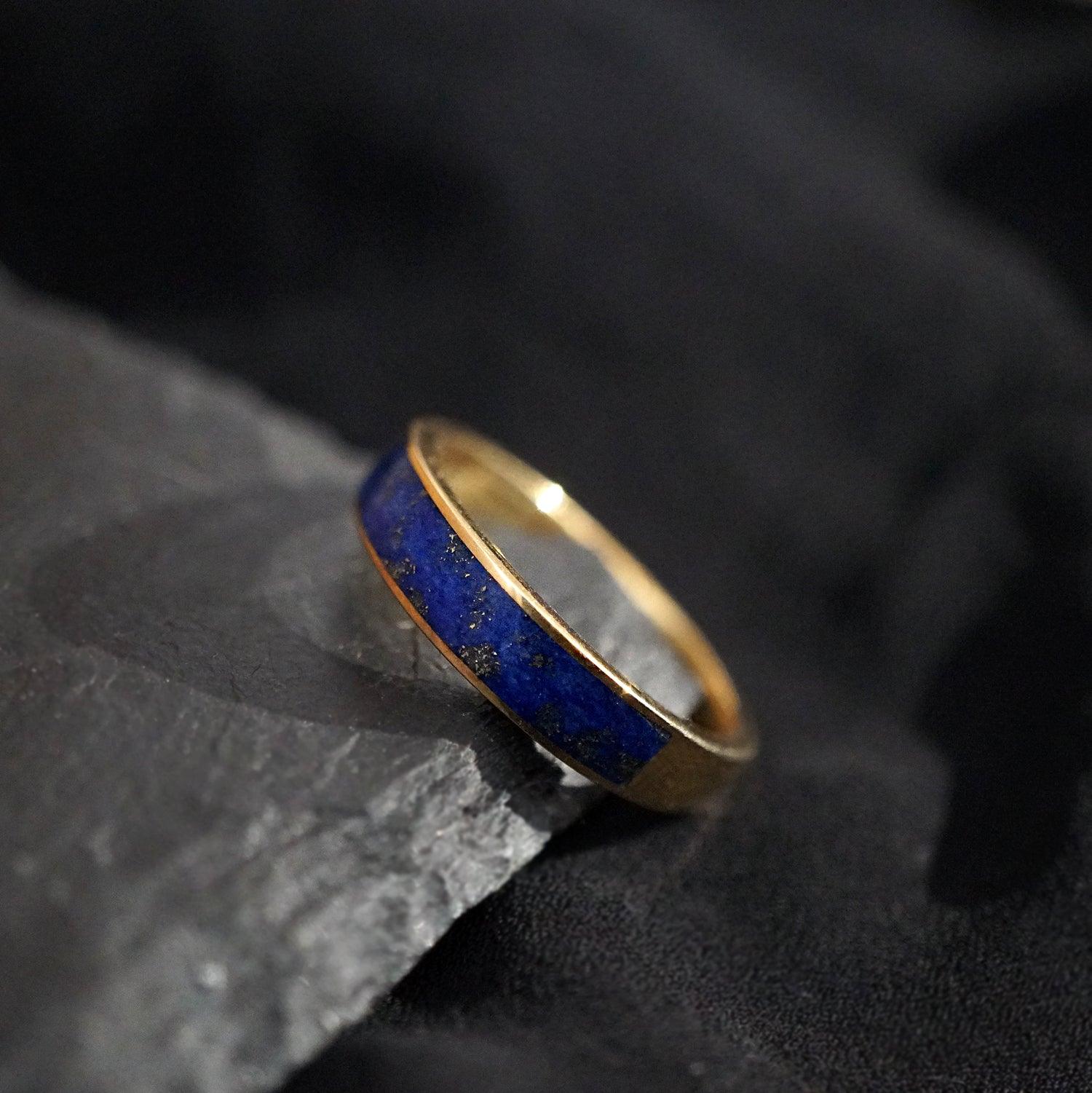 Lapis Lazuli Ring Band, 3.5mm - Tippy Taste Jewelry