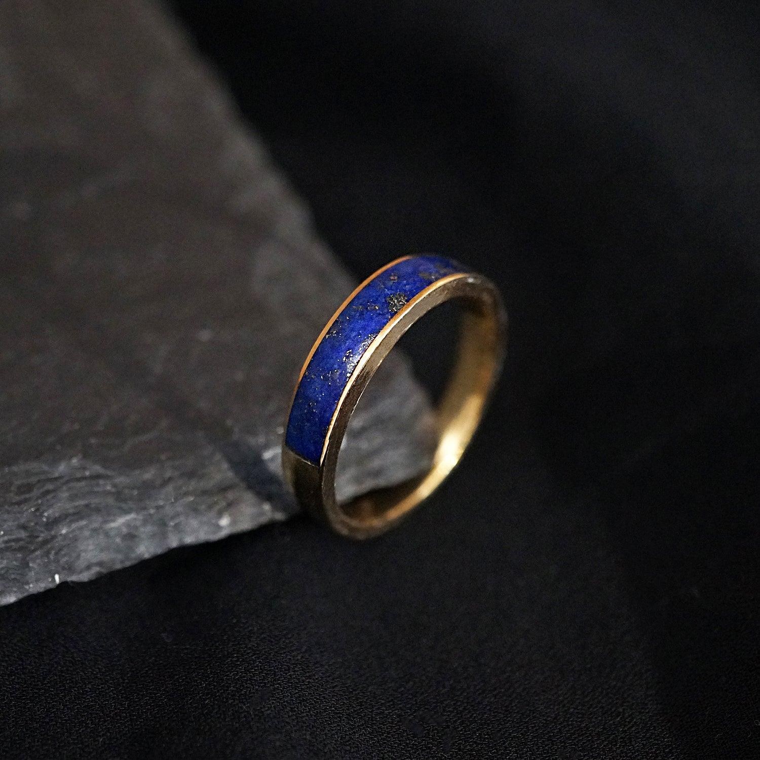 Lapis Lazuli Ring Band, 3.5mm - Tippy Taste Jewelry