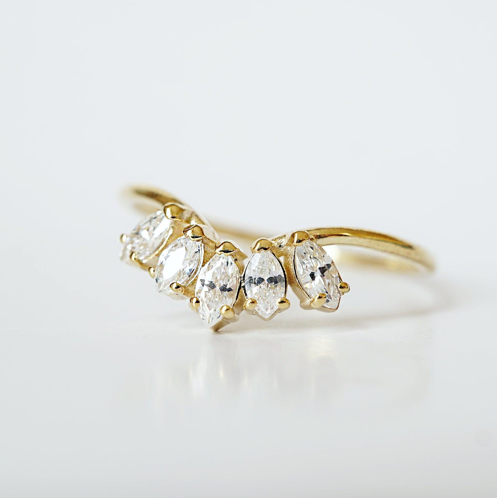 14K and 18K Neptune Marquise Ring - Tippy Taste Jewelry