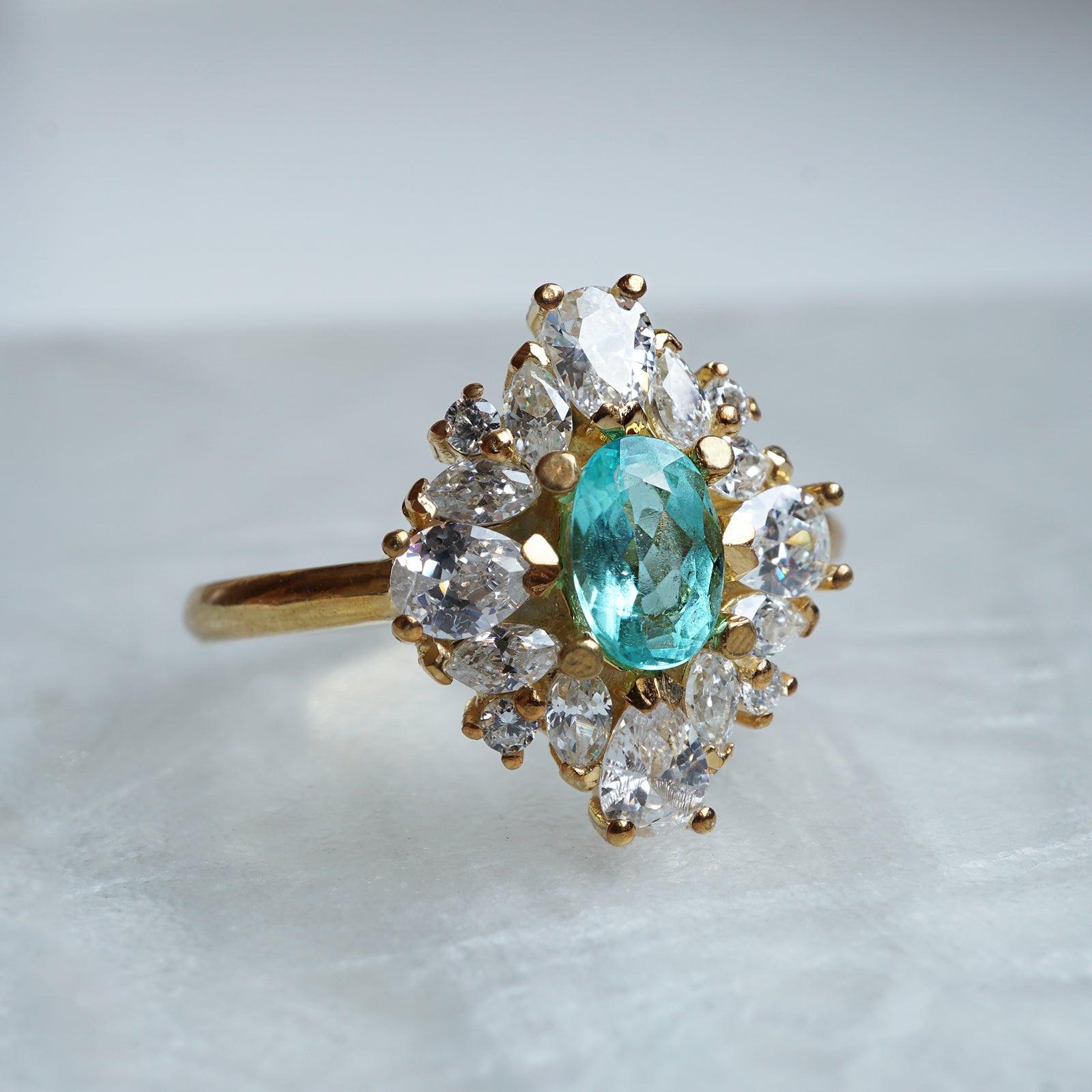 One Of A Kind: Duchess Paraiba Tourmaline Diamond Ring - Tippy Taste Jewelry